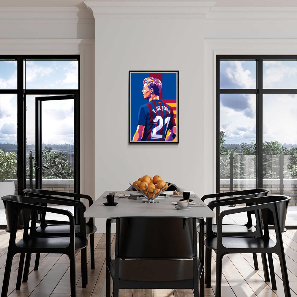 Frenkie de Jong Poster | Barcelona Ster | Wanddecoratie Sport | Muurdecoratie Huis & Tuin | Visuele Kunst