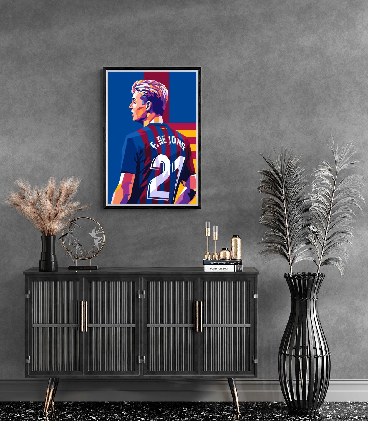 Frenkie de Jong Poster | Barcelona Ster | Wanddecoratie Sport | Muurdecoratie Huis & Tuin | Visuele Kunst