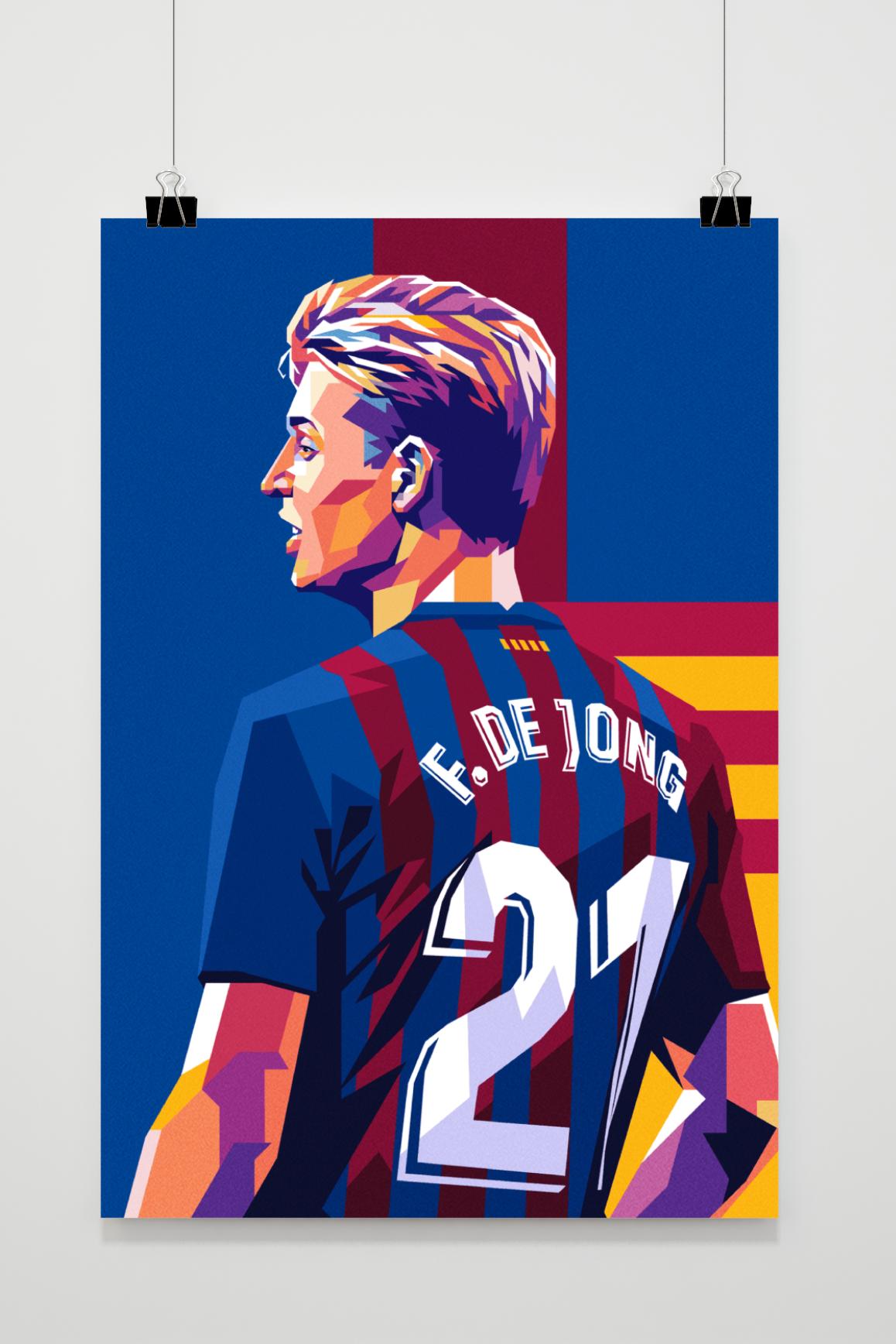 Frenkie de Jong Poster | Barcelona Ster | Wanddecoratie Sport | Muurdecoratie Huis & Tuin | Visuele Kunst