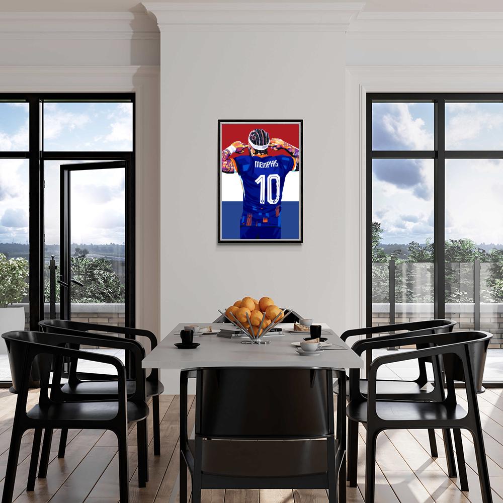 Memphis Depay Poster | Wanddecoratie | Kunst aan de Muur | Muurdecoratie | Schilderijen en Canvas Kunst