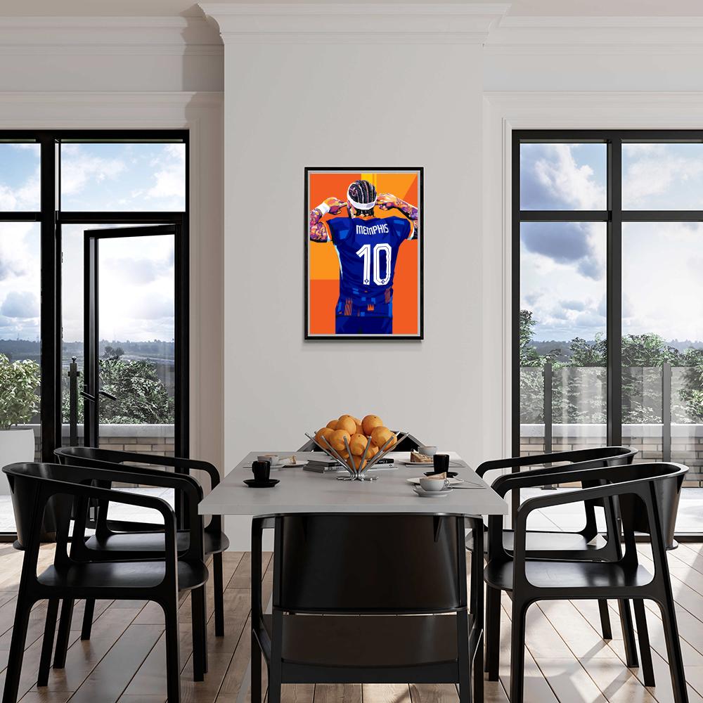 Memphis Depay Poster | Wanddecoratie | Kunst aan de Muur | Muurdecoratie | Schilderijen en Canvas Kunst