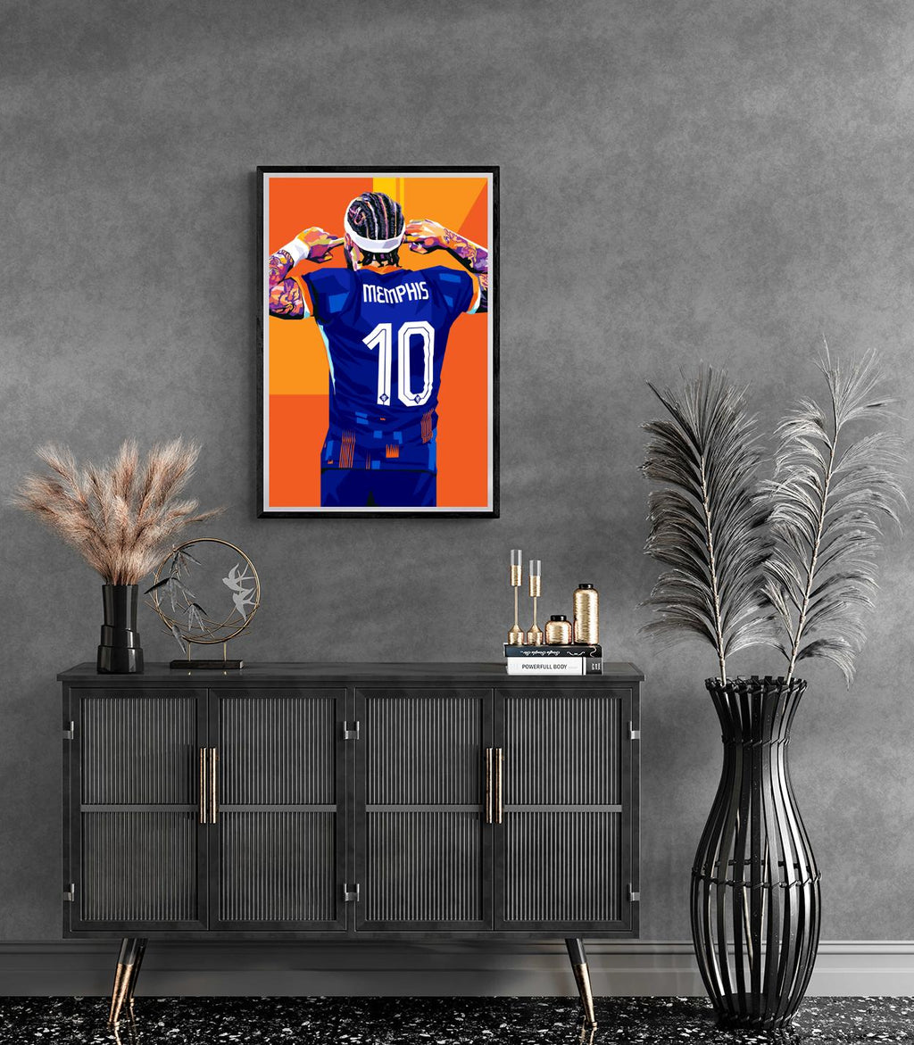 Memphis Depay Poster | Wanddecoratie | Kunst aan de Muur | Muurdecoratie | Schilderijen en Canvas Kunst