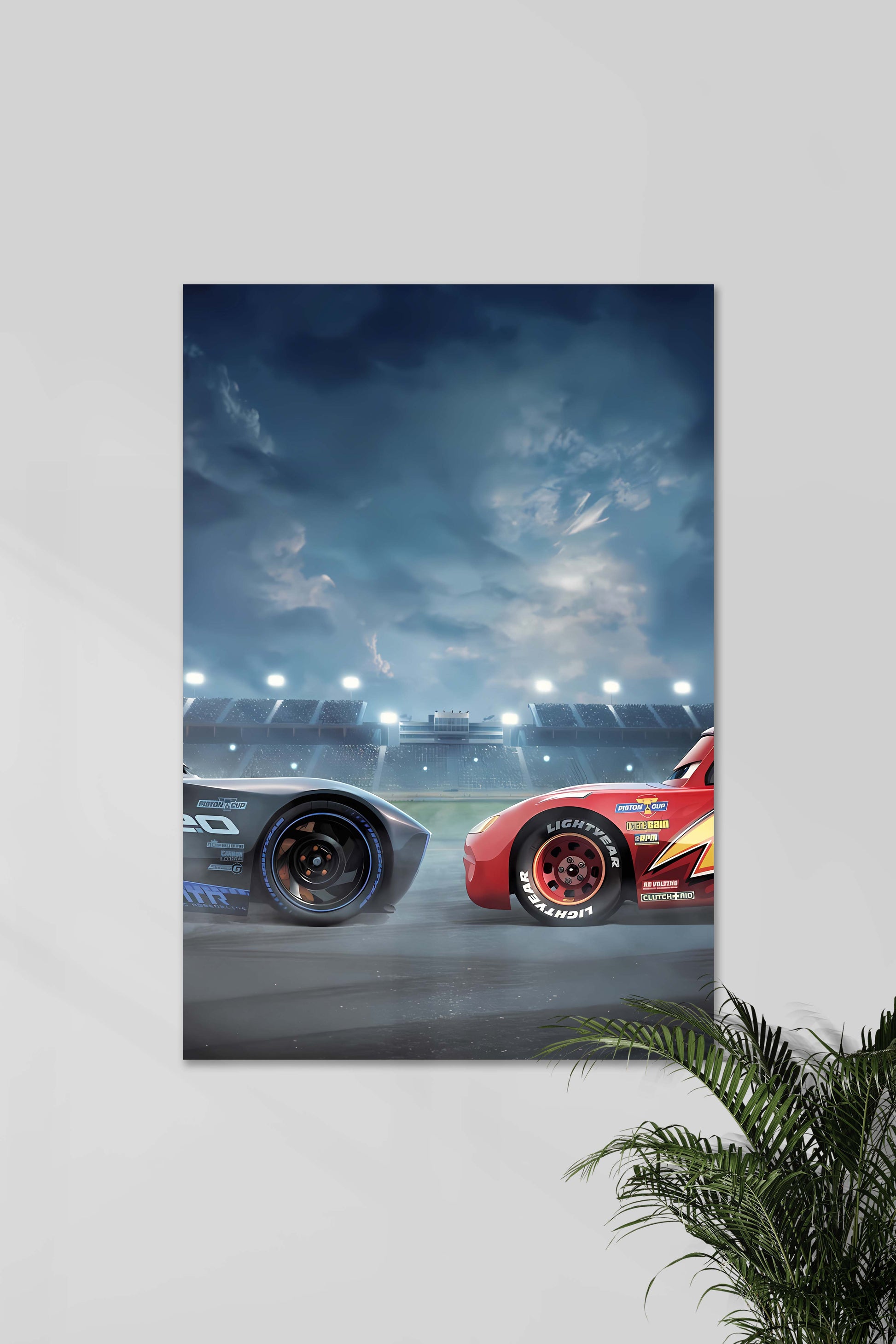 Lightning McQueen vs Jackson Storm | CARS 3 Film Poster | Wanddecoratie | Muurdecoratie voor kinderkamer