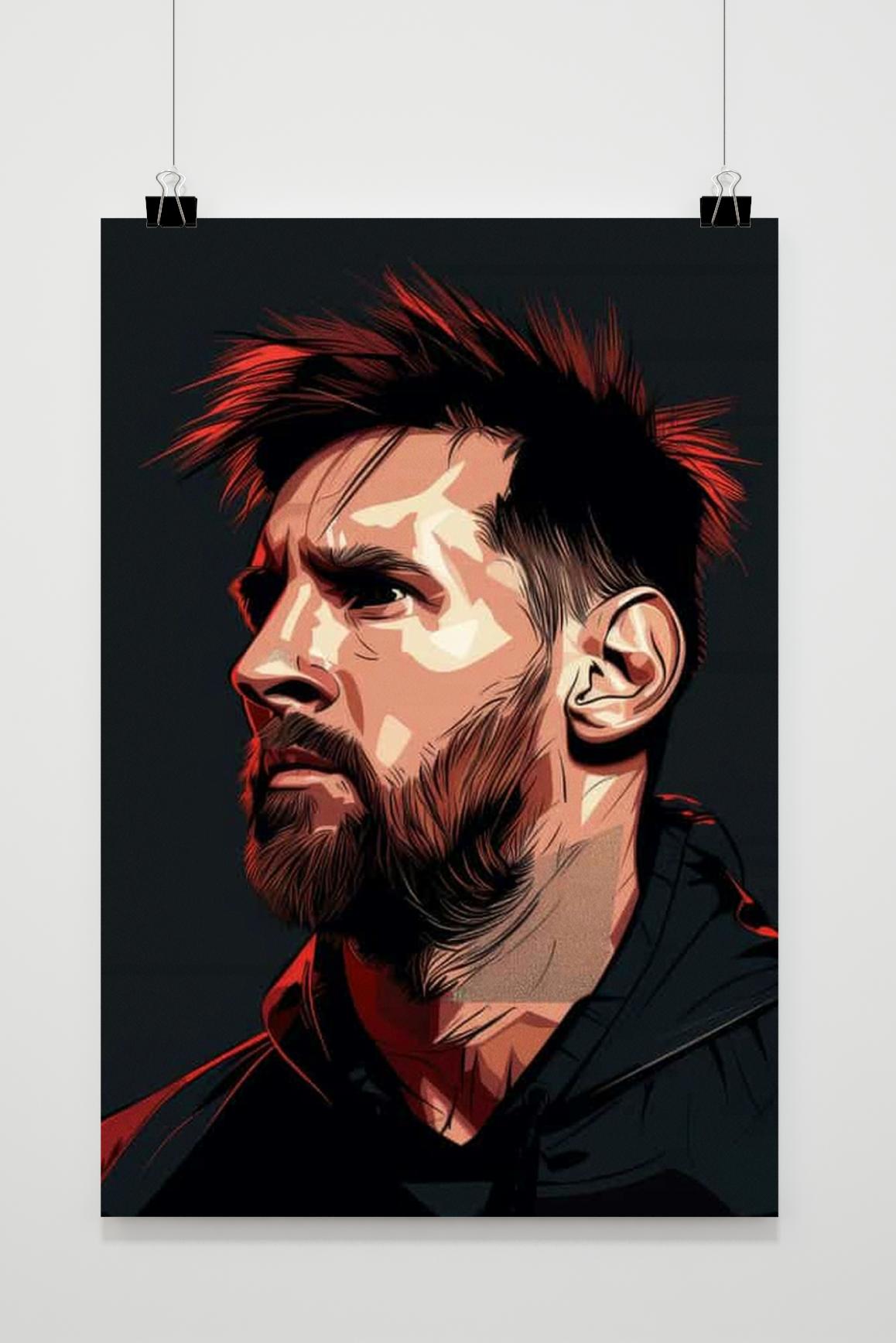 Lionel Messi Pop Art | Wanddecoratie | Sport Legende Kunst | Levendige Muurdecoratie | Posters
