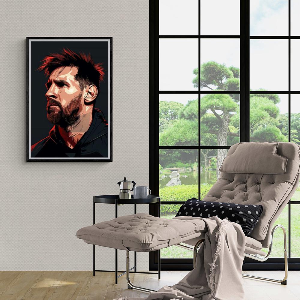 Lionel Messi Pop Art | Wanddecoratie | Sport Legende Kunst | Levendige Muurdecoratie | Posters