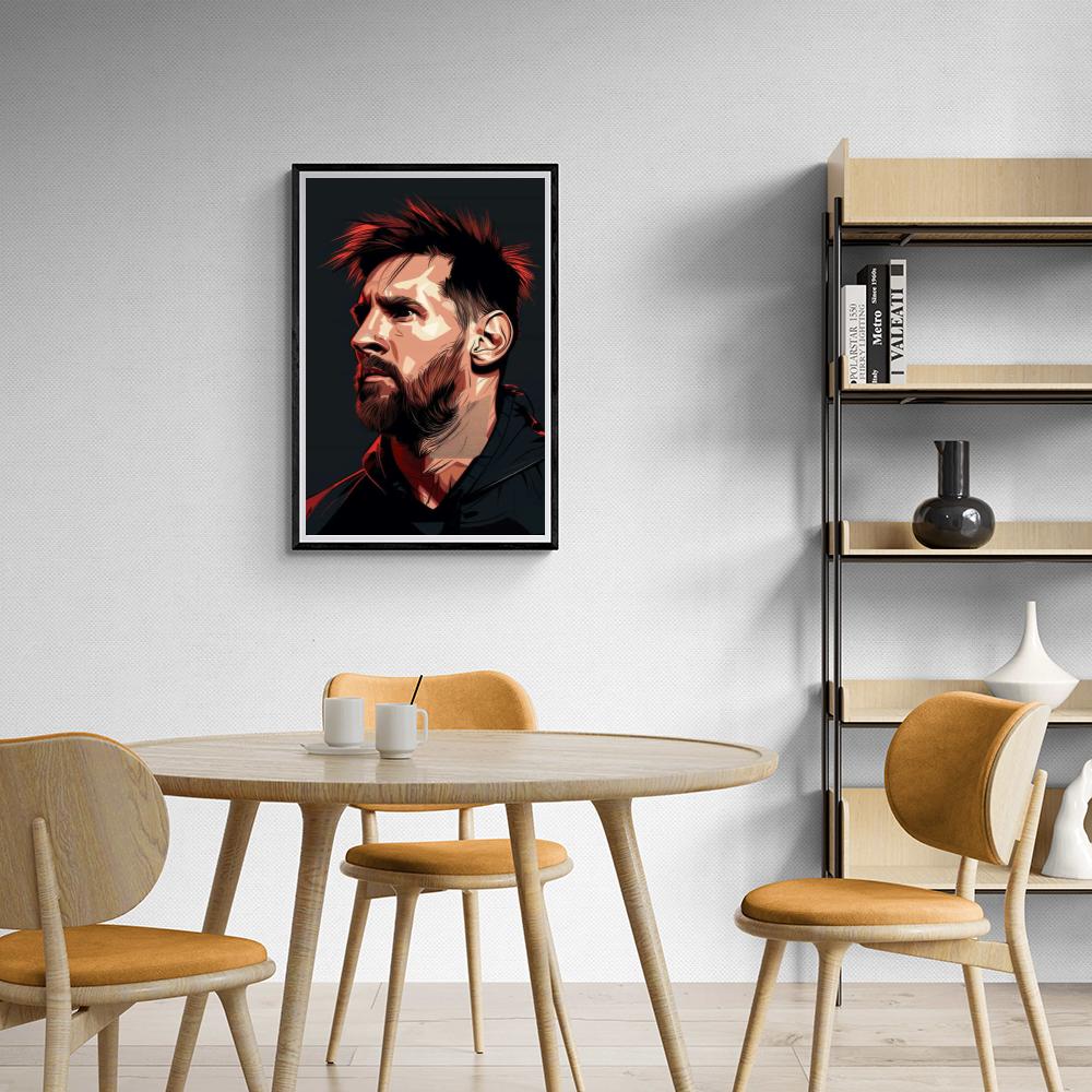 Lionel Messi Pop Art | Wanddecoratie | Sport Legende Kunst | Levendige Muurdecoratie | Posters