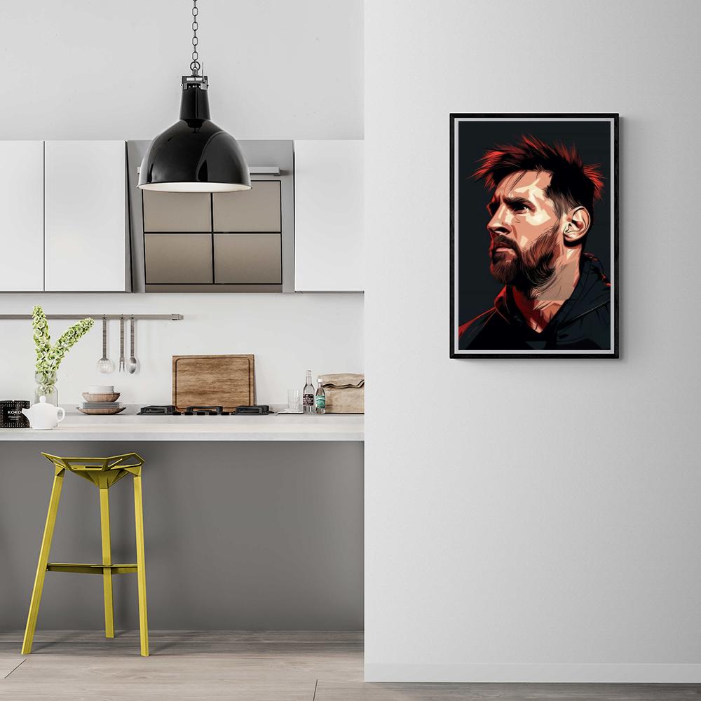 Lionel Messi Pop Art | Wanddecoratie | Sport Legende Kunst | Levendige Muurdecoratie | Posters