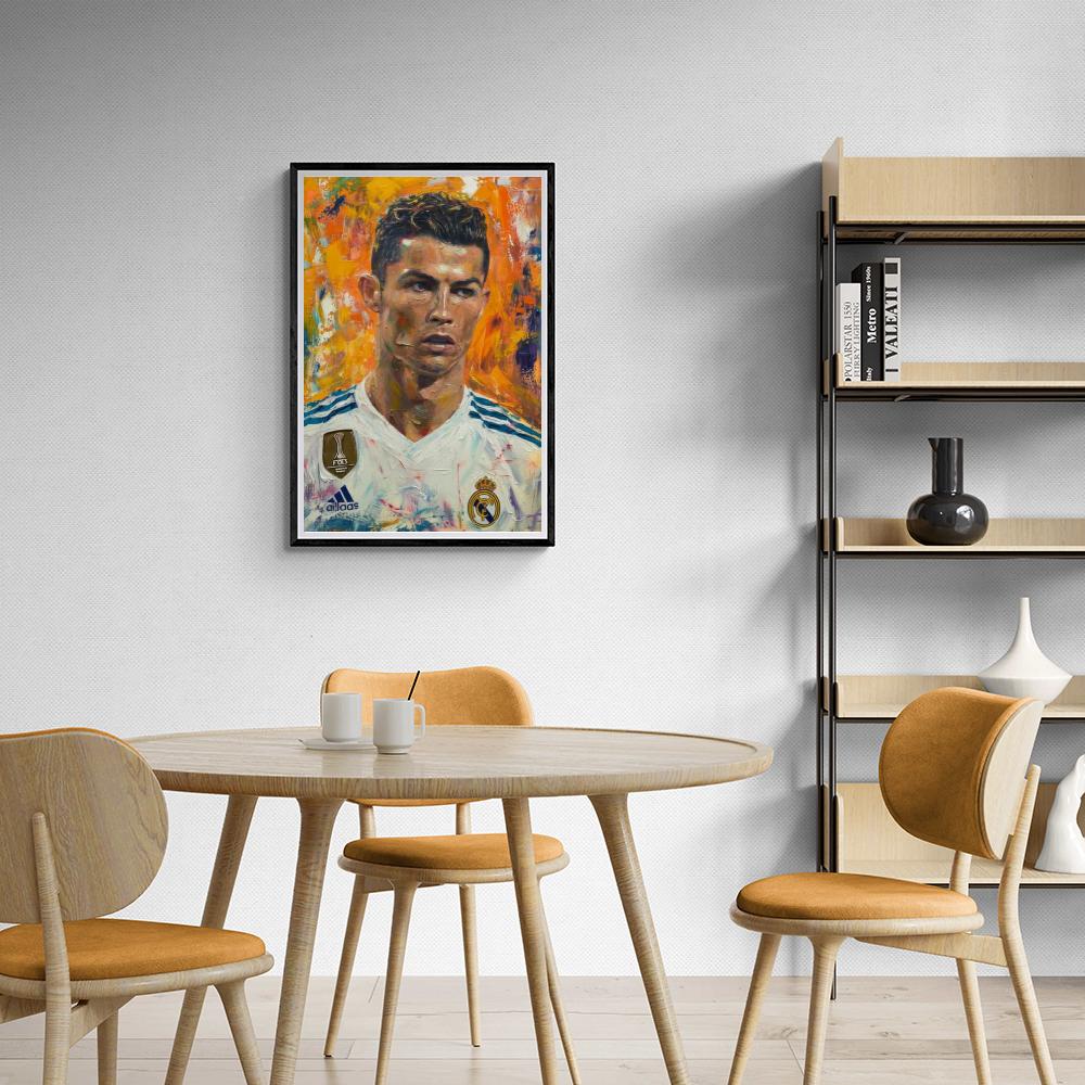 Cristiano Ronaldo Watercolor Art | Schilderijen | Muurdecoratie | Posters | Wanddecoratie | Canvas Kunst