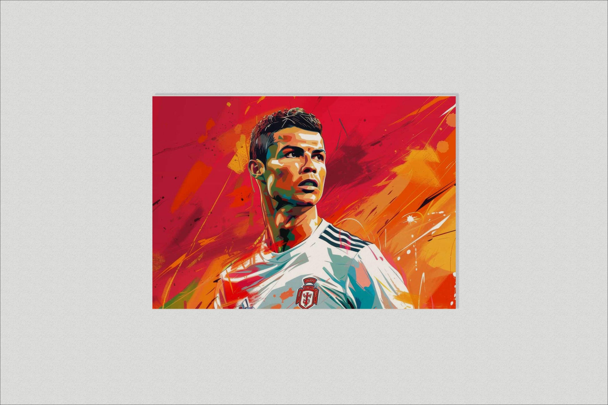 Cristiano Ronaldo Poster | Pop Art Muurdecoratie | Kleurrijke Wanddecoratie | Voetbalicoon Kunst Print | Moderne Decoratie