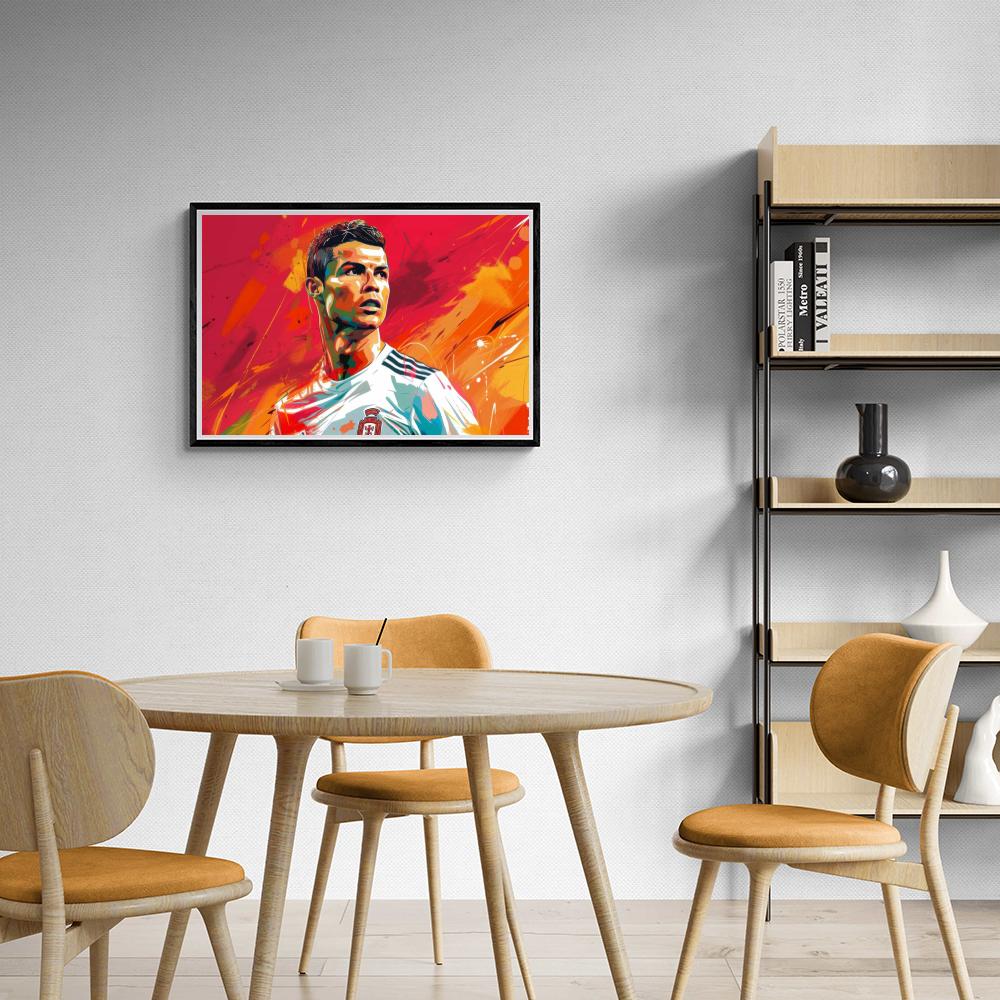 Cristiano Ronaldo Poster | Pop Art Muurdecoratie | Kleurrijke Wanddecoratie | Voetbalicoon Kunst Print | Moderne Decoratie
