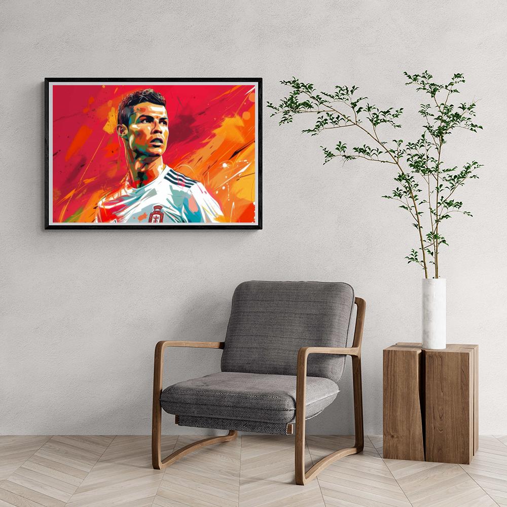 Cristiano Ronaldo Poster | Pop Art Muurdecoratie | Kleurrijke Wanddecoratie | Voetbalicoon Kunst Print | Moderne Decoratie