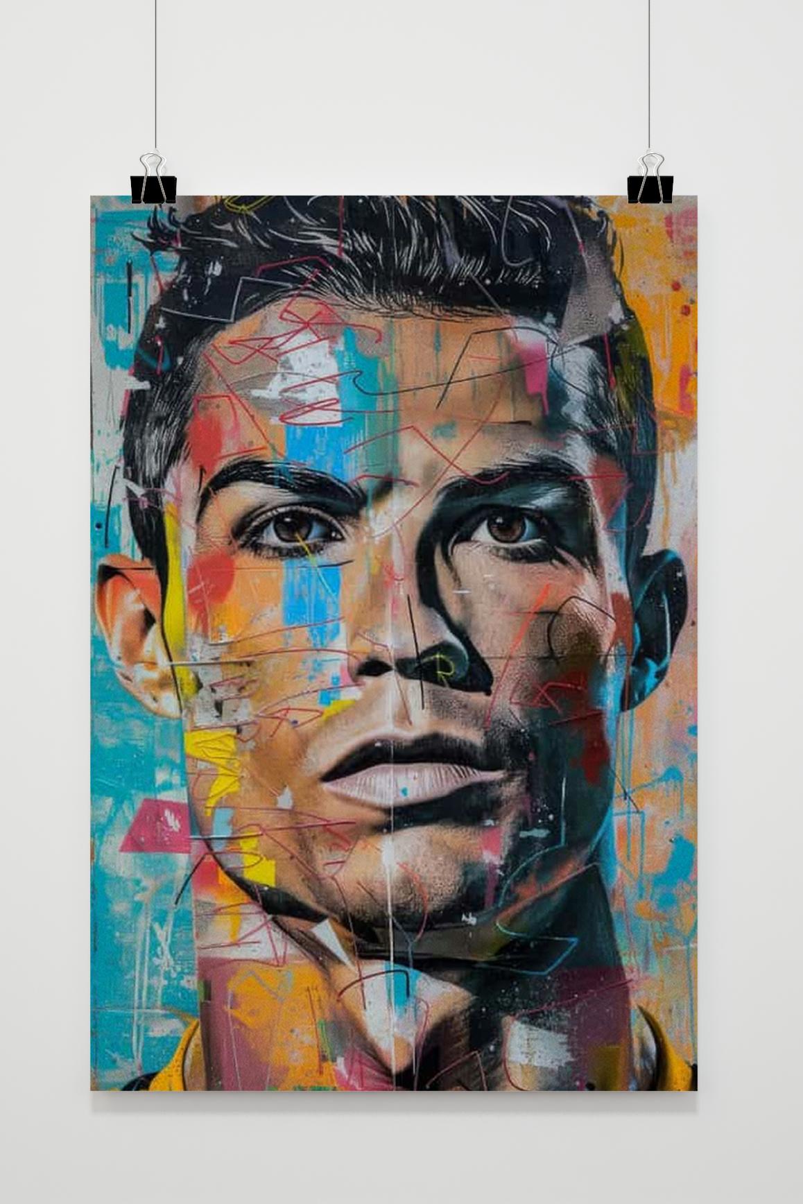 Cristiano Ronaldo Poster | Iconisch Voetbal Kunstwerk | Muurdecoratie | Wanddecoratie | Cadeau Voor Voetbalfans | Sports Memorabilia