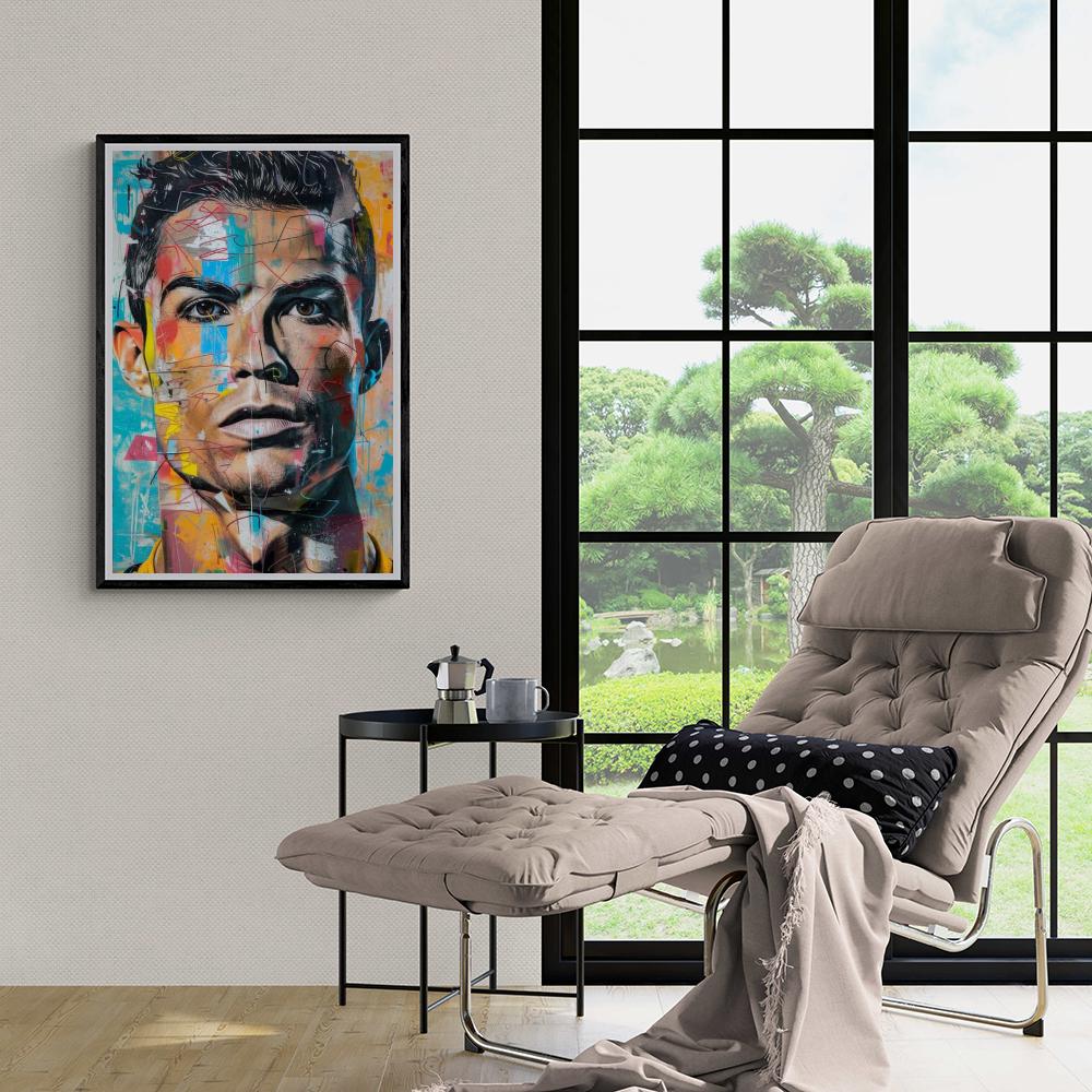 Cristiano Ronaldo Poster | Iconisch Voetbal Kunstwerk | Muurdecoratie | Wanddecoratie | Cadeau Voor Voetbalfans | Sports Memorabilia