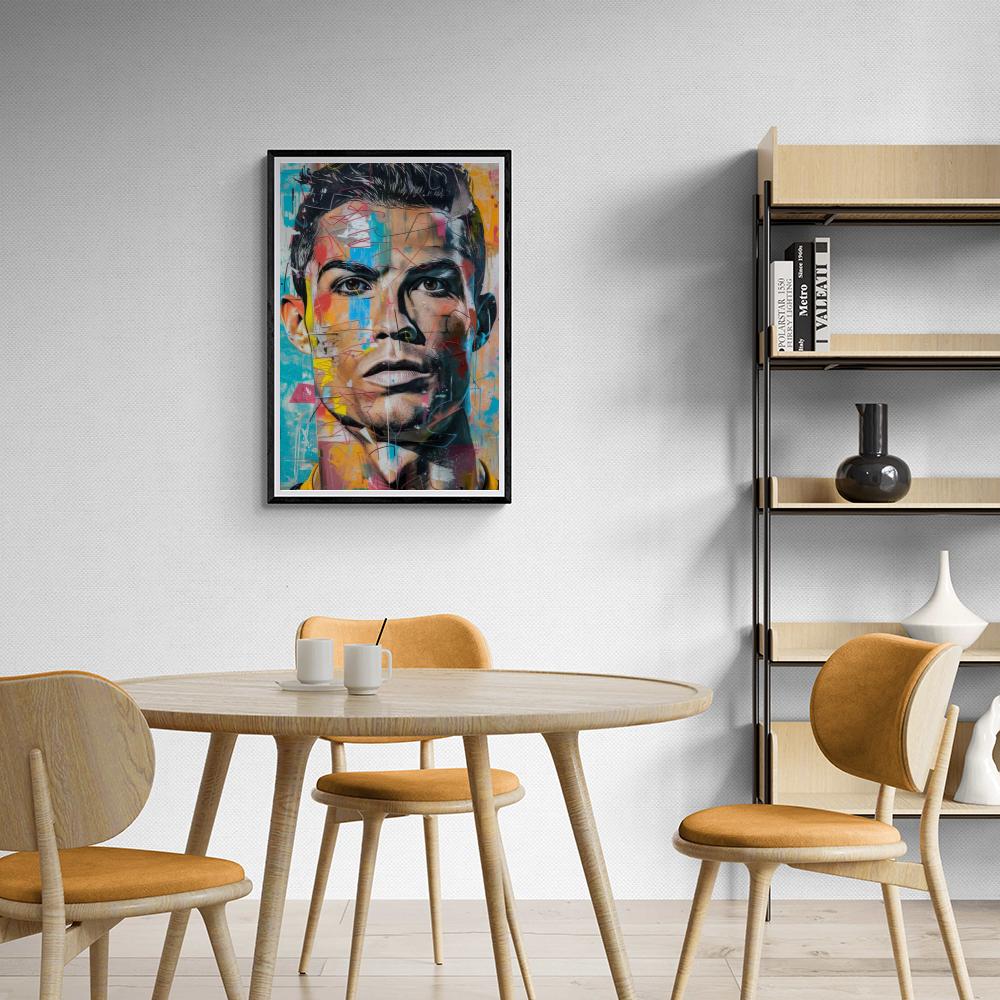 Cristiano Ronaldo Poster | Iconisch Voetbal Kunstwerk | Muurdecoratie | Wanddecoratie | Cadeau Voor Voetbalfans | Sports Memorabilia