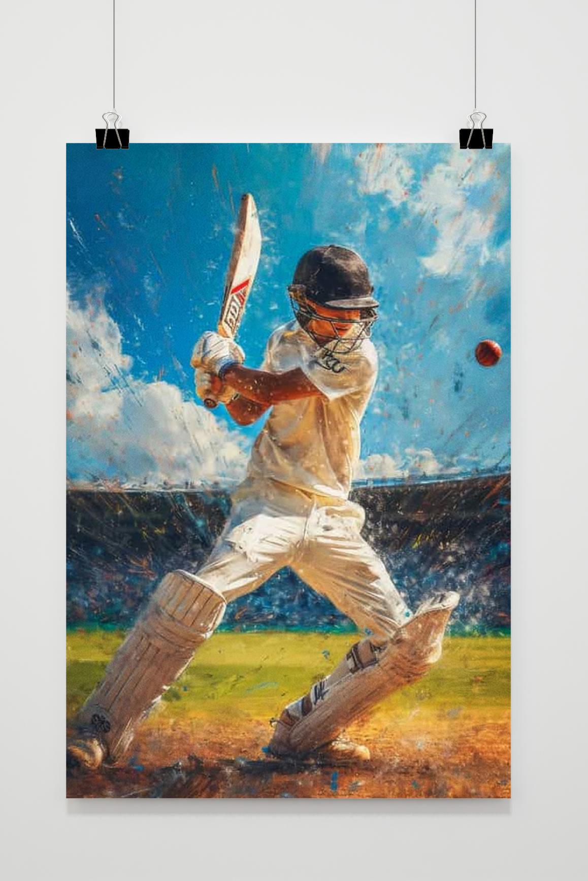 Cricket Watercolor Art | Vintage stijl muurdecoratie | Sport thema prent | Artistieke posters woonkamer | Unieke cadeau muurdecoratie