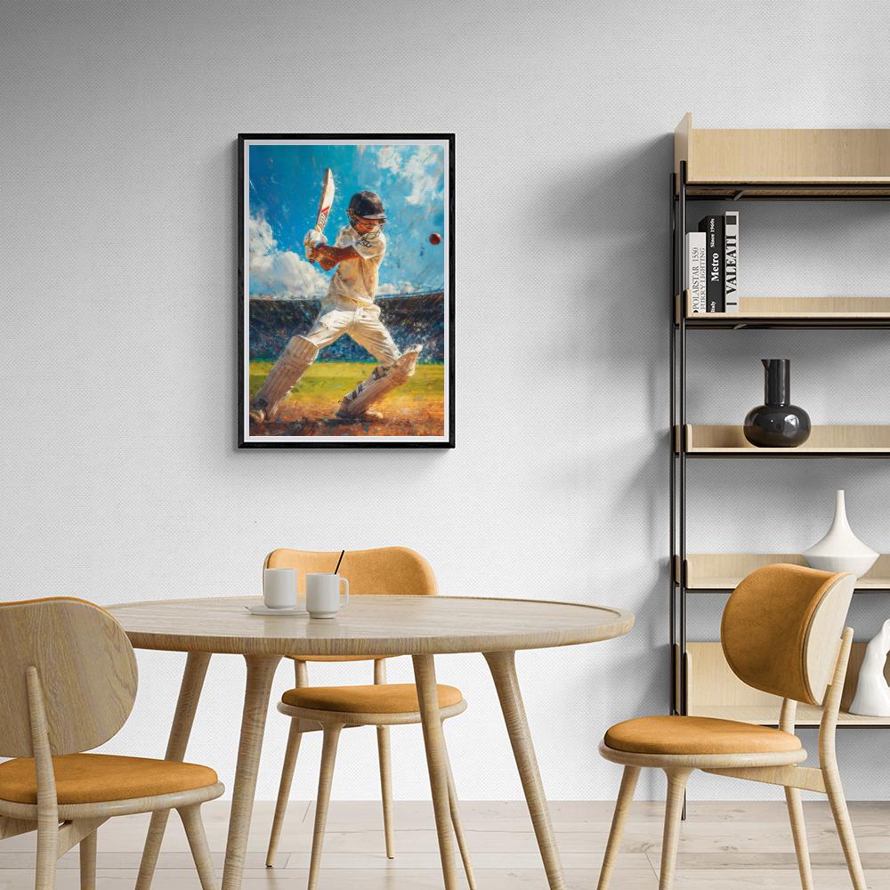 Cricket Watercolor Art | Vintage stijl muurdecoratie | Sport thema prent | Artistieke posters woonkamer | Unieke cadeau muurdecoratie