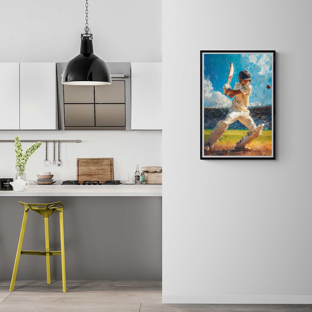 Cricket Watercolor Art | Vintage stijl muurdecoratie | Sport thema prent | Artistieke posters woonkamer | Unieke cadeau muurdecoratie