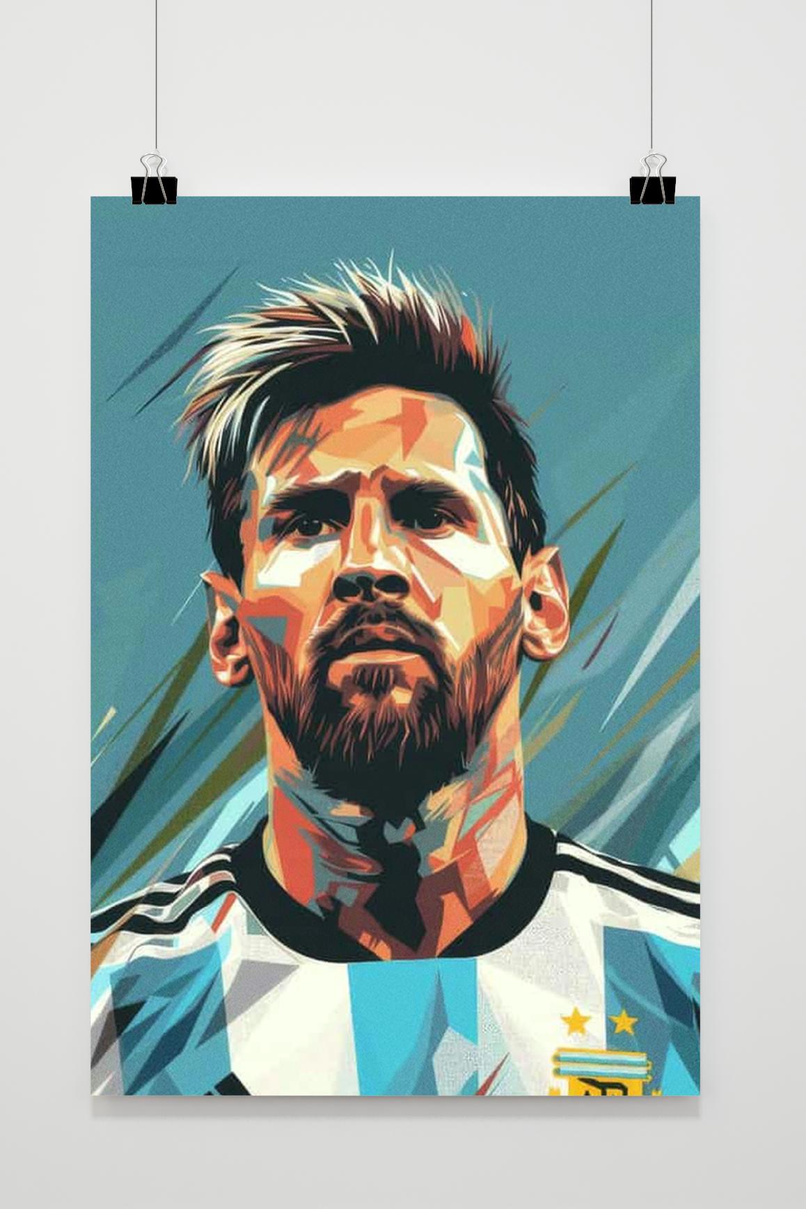 Lionel Messi Poster | Muurdecoratie | Wanddecoratie | Schilderijen | Canvas Kunst | Argentinië Voetbal Legende