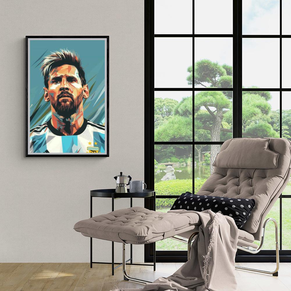Lionel Messi Poster | Muurdecoratie | Wanddecoratie | Schilderijen | Canvas Kunst | Argentinië Voetbal Legende