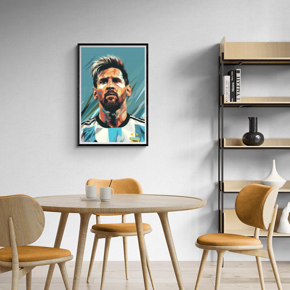 Lionel Messi Poster | Muurdecoratie | Wanddecoratie | Schilderijen | Canvas Kunst | Argentinië Voetbal Legende