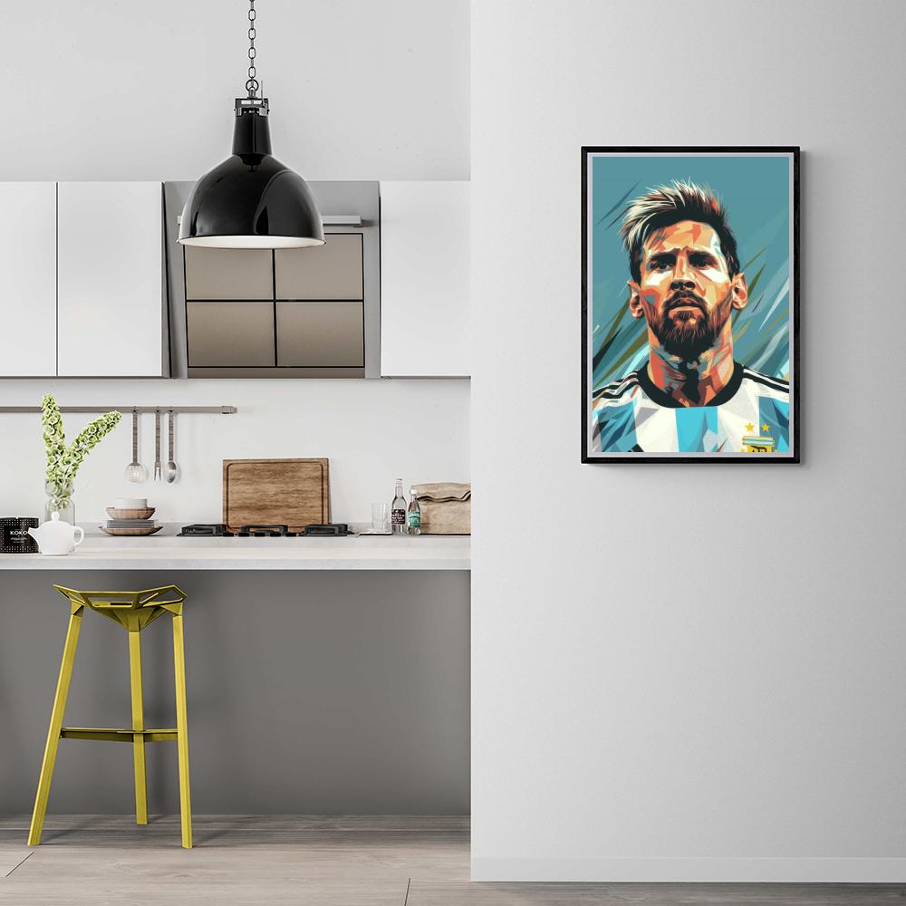 Lionel Messi Poster | Muurdecoratie | Wanddecoratie | Schilderijen | Canvas Kunst | Argentinië Voetbal Legende