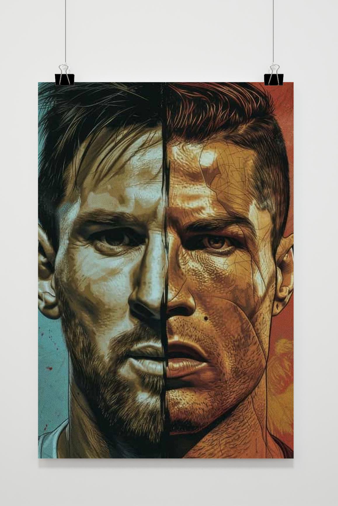 Lionel Messi & Cristiano Ronaldo | Muurdecoratie | Wanddecoratie | Posters | Schilderijen | Canvas Kunst
