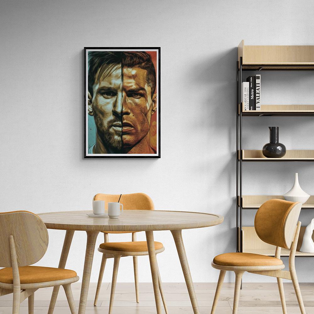 Lionel Messi & Cristiano Ronaldo | Muurdecoratie | Wanddecoratie | Posters | Schilderijen | Canvas Kunst