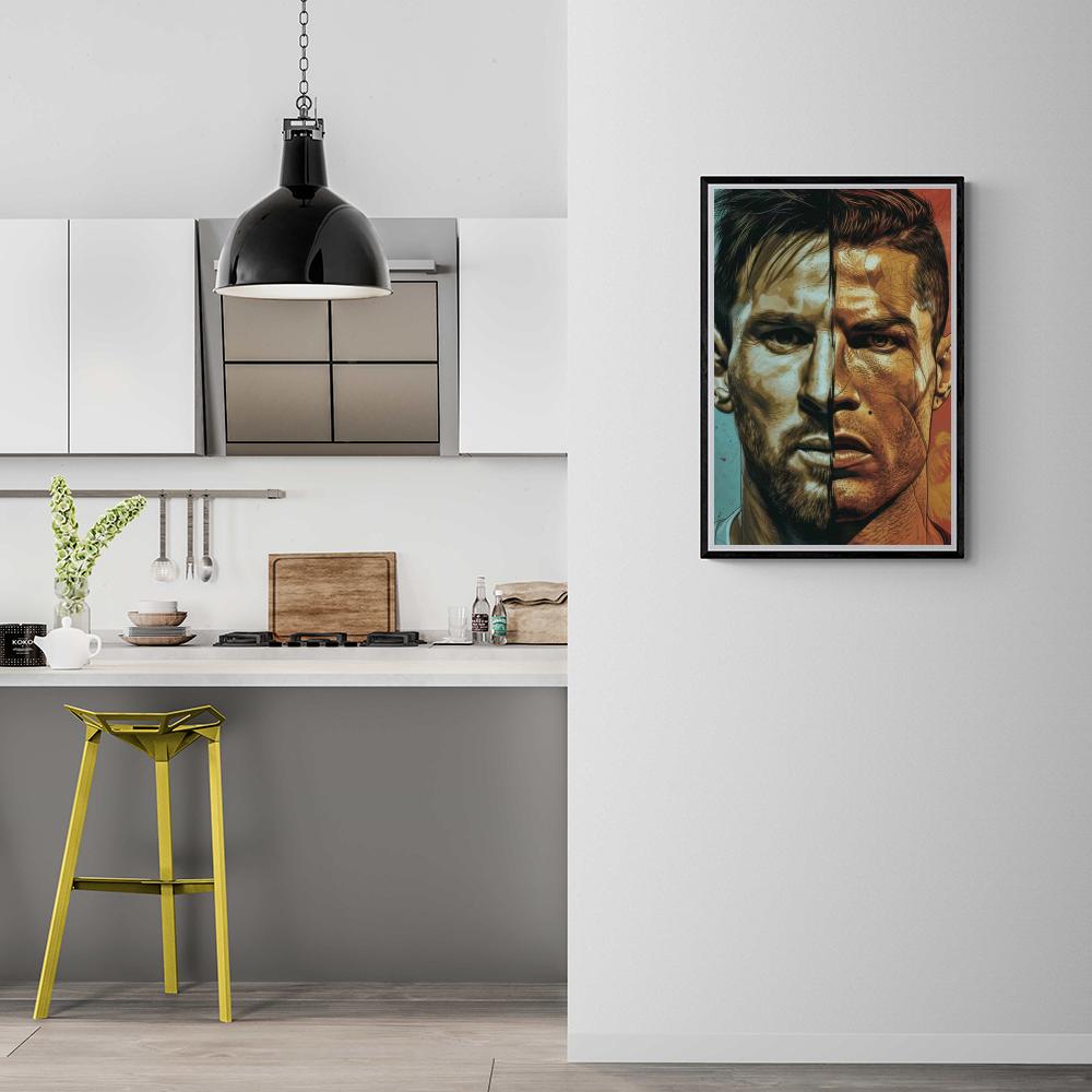 Lionel Messi & Cristiano Ronaldo | Muurdecoratie | Wanddecoratie | Posters | Schilderijen | Canvas Kunst