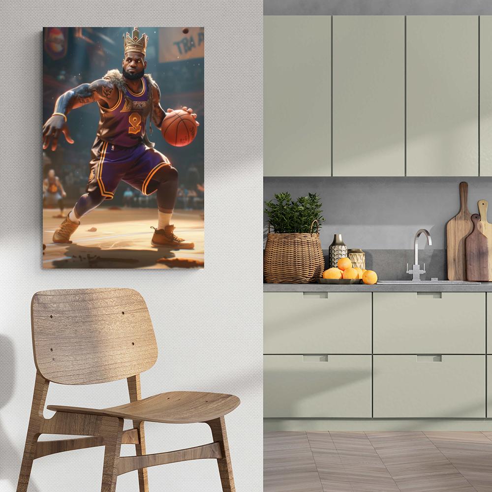 LeBron James | Basketball Legend Muurdecoratie | King of the Court Wanddecoratie | Sports Icon Print | Hoge Kwaliteit Posters | Perfect voor Interieurdecoratie | Kleurrijke Kunst voor Fans