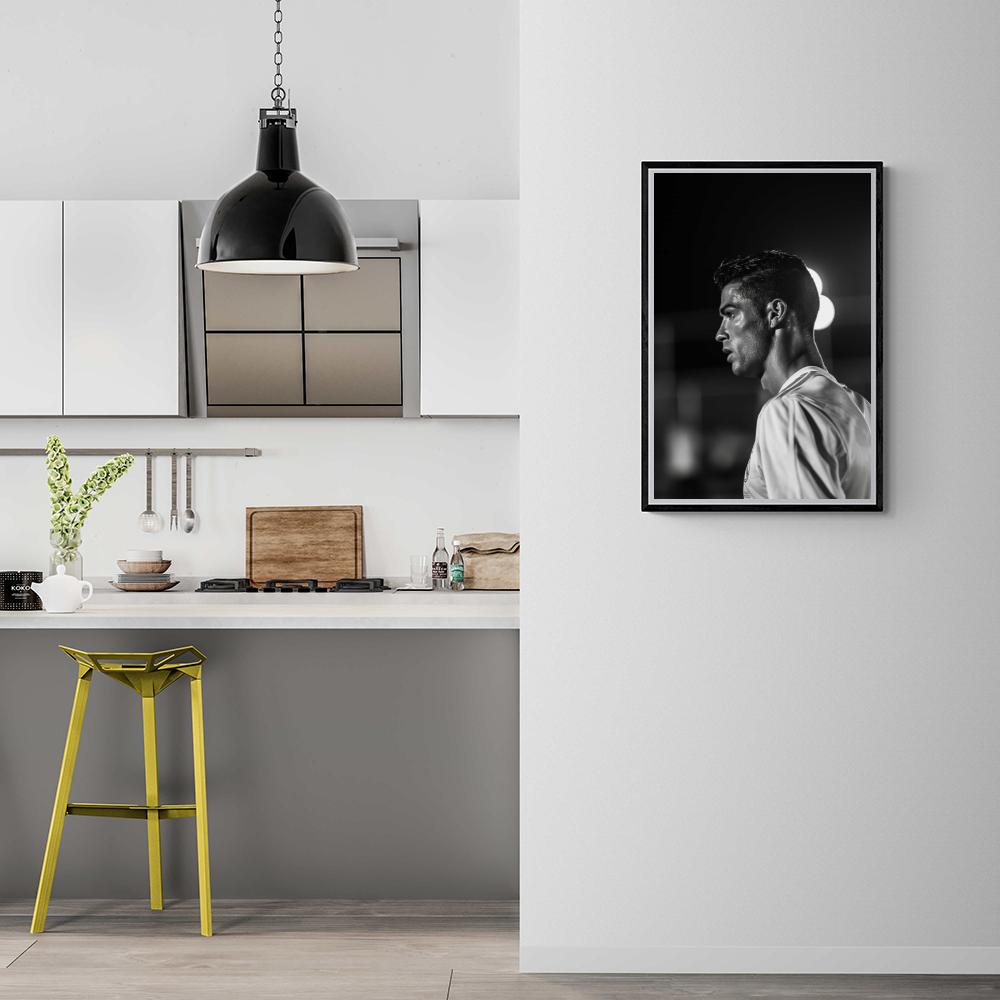 Cristiano Ronaldo | Zwart Wit Poster | Voetbal Legende | Muurdecoratie | Wanddecoratie | Home Decor