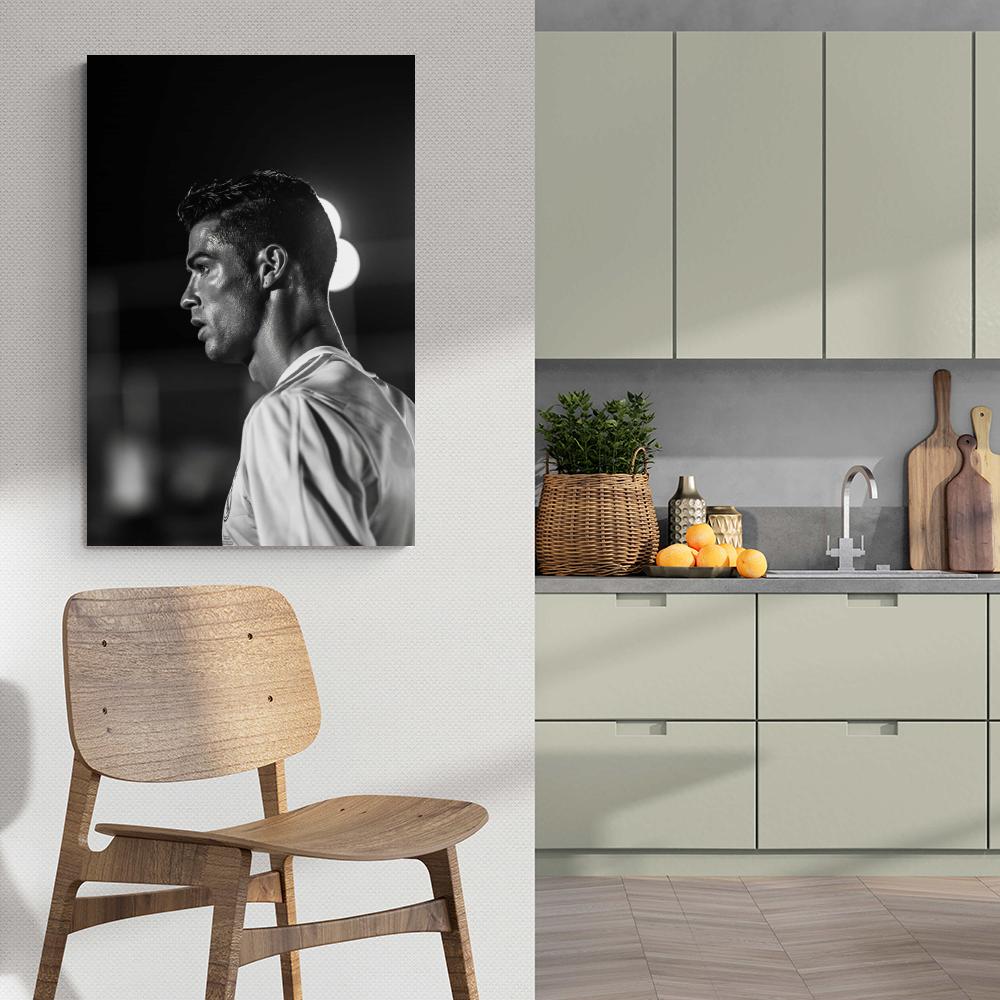 Cristiano Ronaldo | Zwart Wit Poster | Voetbal Legende | Muurdecoratie | Wanddecoratie | Home Decor