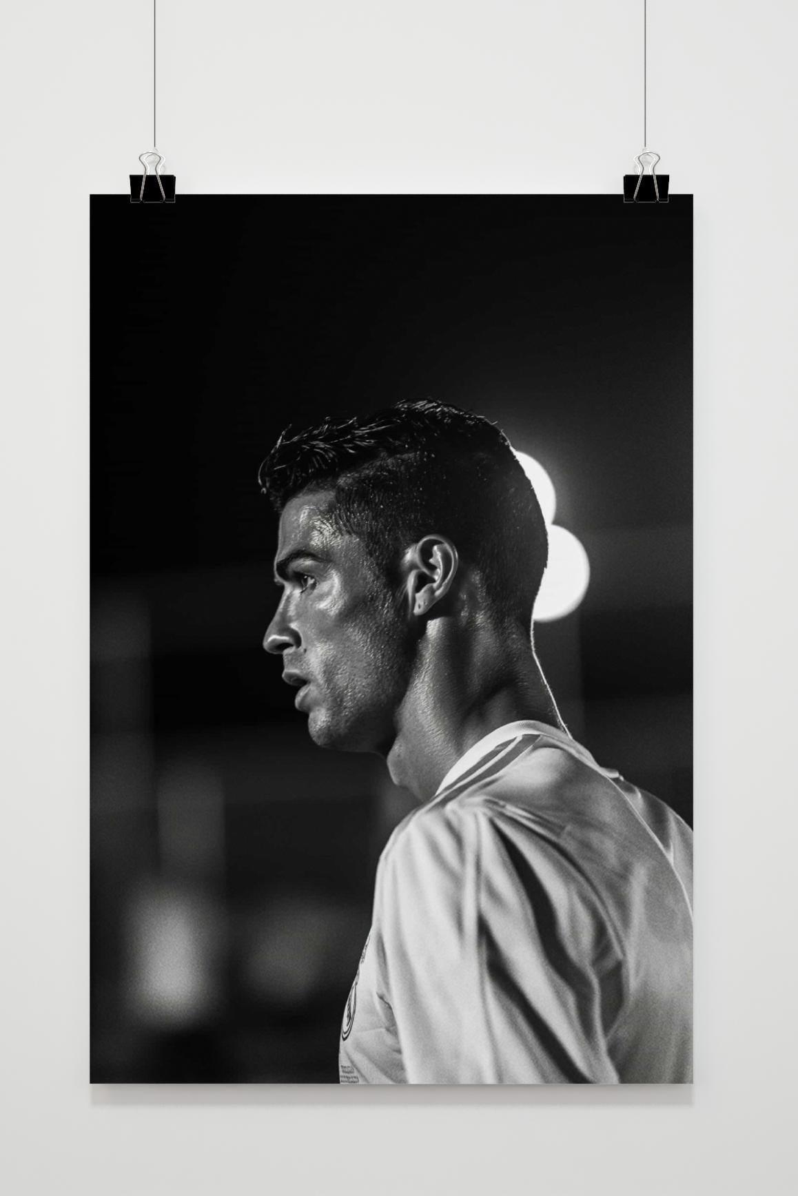 Cristiano Ronaldo | Zwart Wit Poster | Voetbal Legende | Muurdecoratie | Wanddecoratie | Home Decor