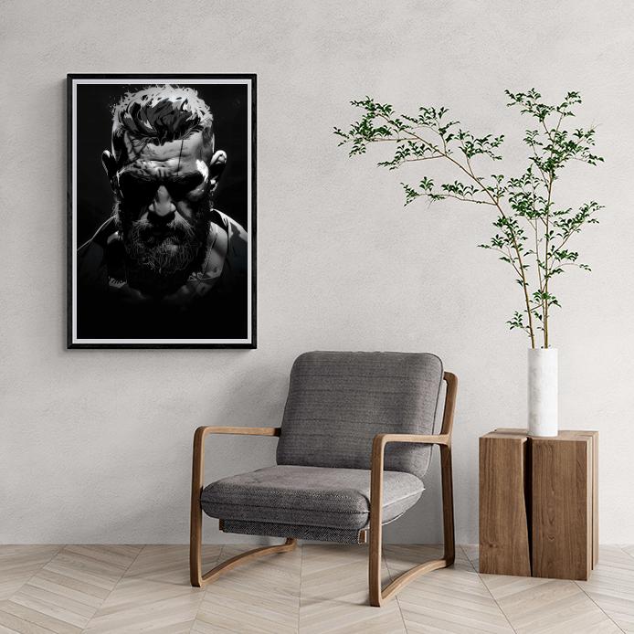 Conor McGregor poster | Zwart-wit muurdecoratie | Kunst prent | Wanddecoratie