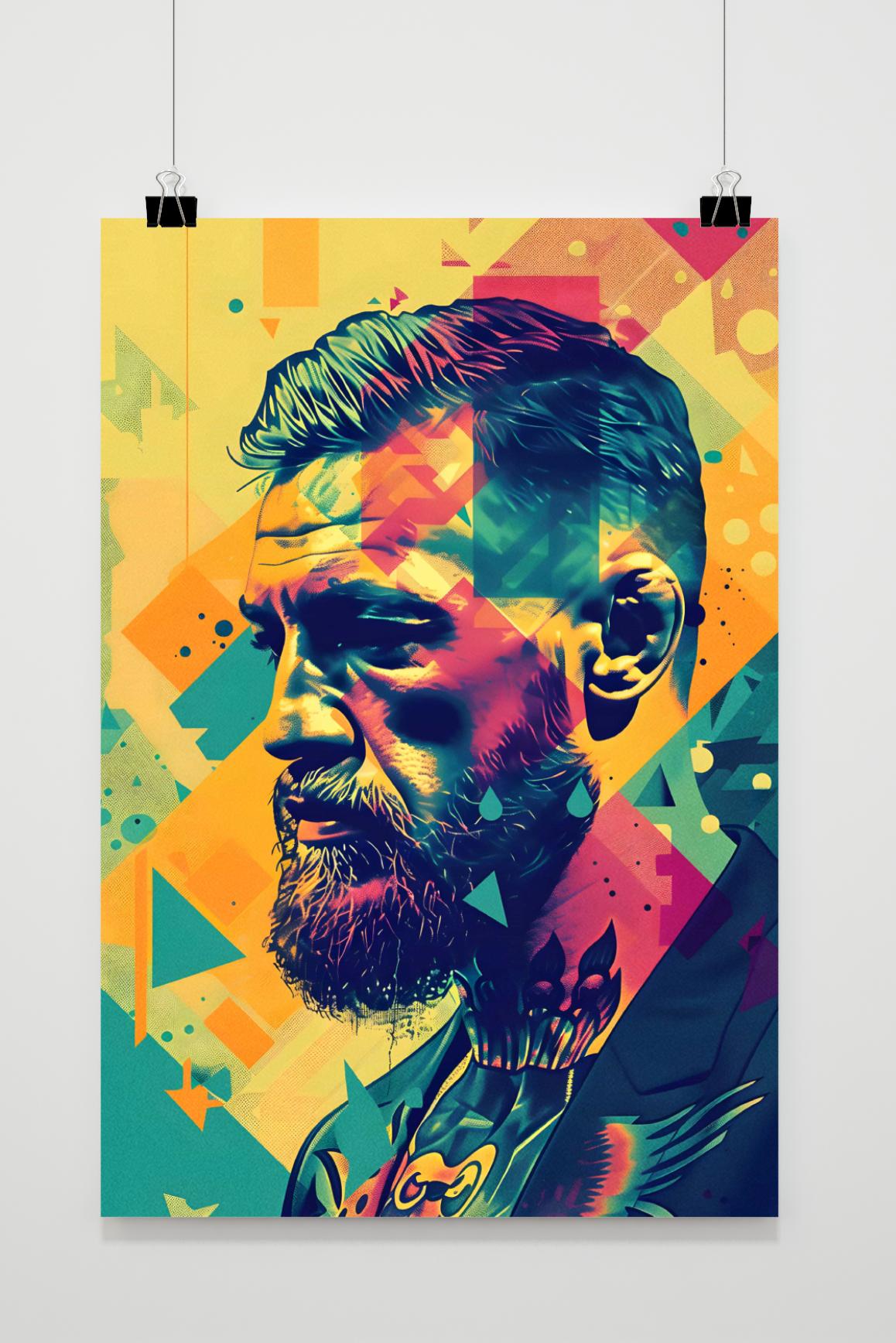 Conor McGregor Poster | Kleurrijke Muurdecoratie | MMA Portret | Schilderijen | Wanddecoratie Kunst