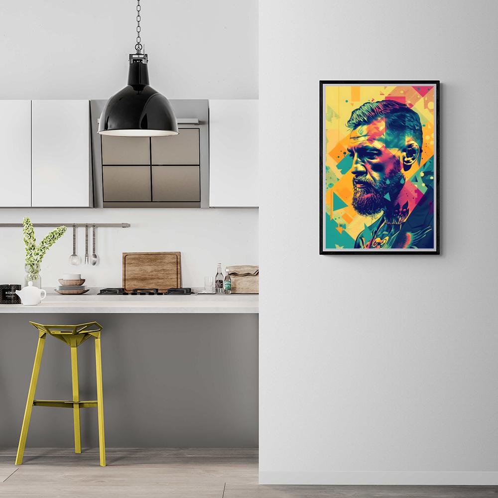 Conor McGregor Poster | Kleurrijke Muurdecoratie | MMA Portret | Schilderijen | Wanddecoratie Kunst