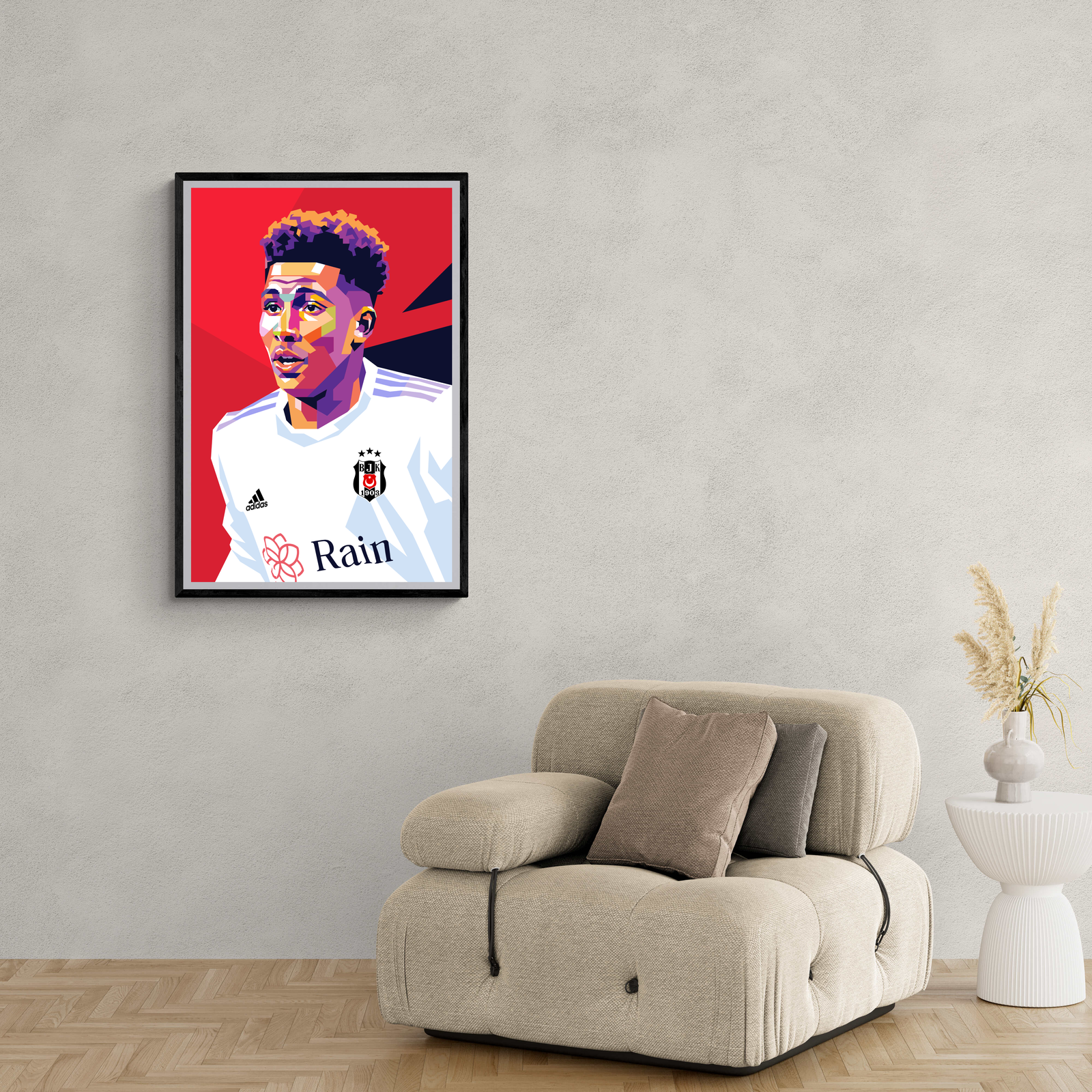 Gedson Fernandes | Sport Poster Wanddecoratie | Muurdecoratie Voetbal Kunst | Posters en Prints