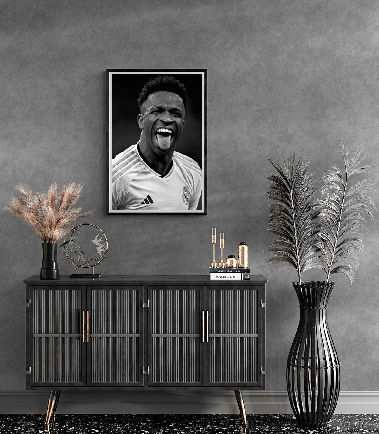 Vinícius Jr | Real Madrid Ster | Voetbalposter | Sport Muurdecoratie | Soccer Art Print | Wanddecoratie