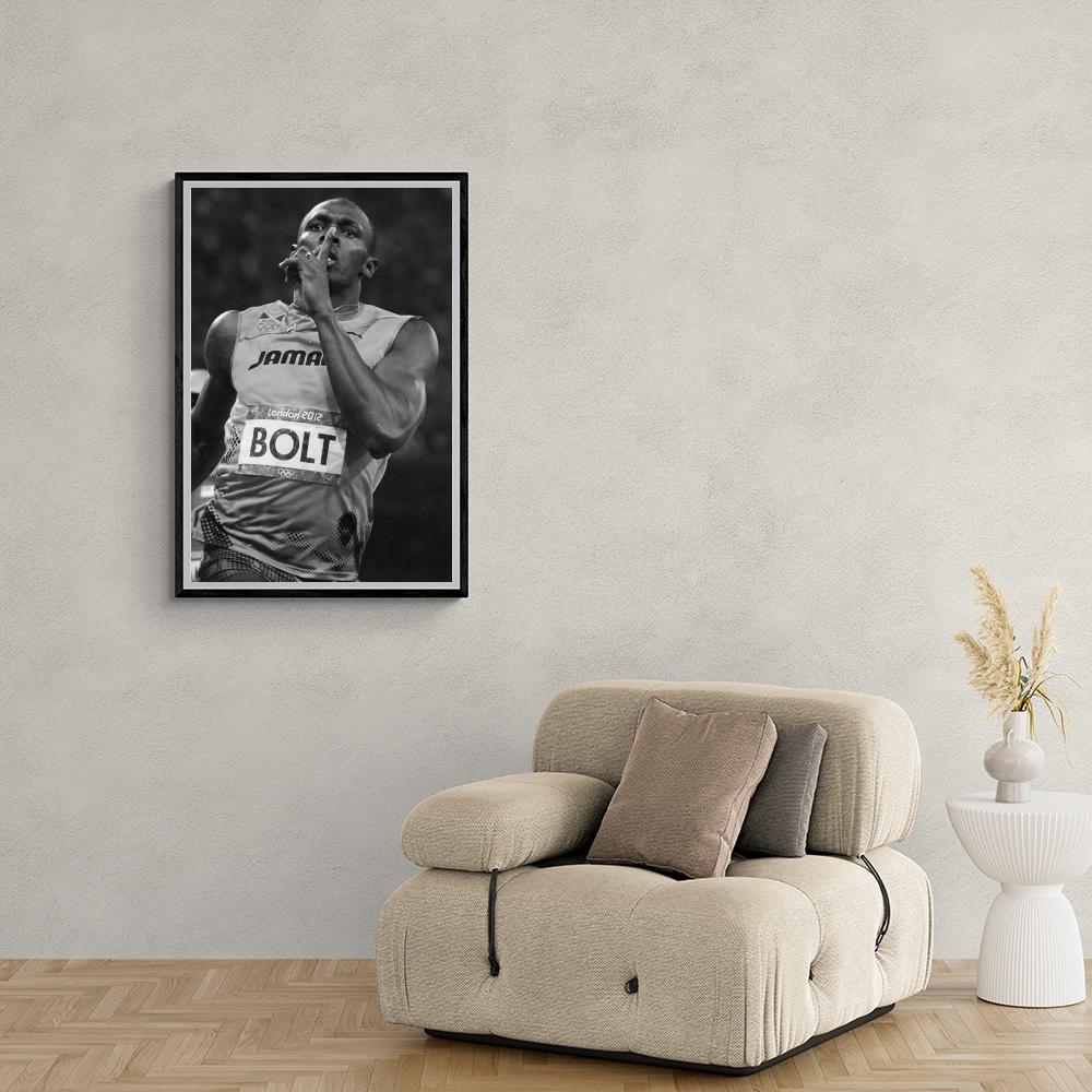 Usain Bolt Poster | Iconische Muurdecoratie | Inspirerende Kunst | Zwart-wit Wanddecoratie voor Thuis of Kantoor