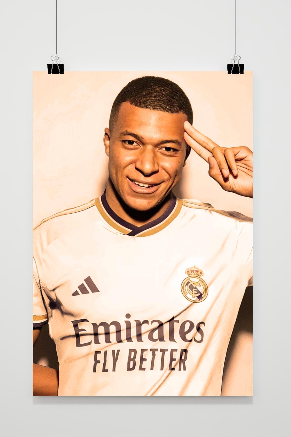 Kylian Mbappe Poster | Muurdecoratie Voetballegende | Real Madrid Soccer Star | Wanddecoratie | Sports Posters