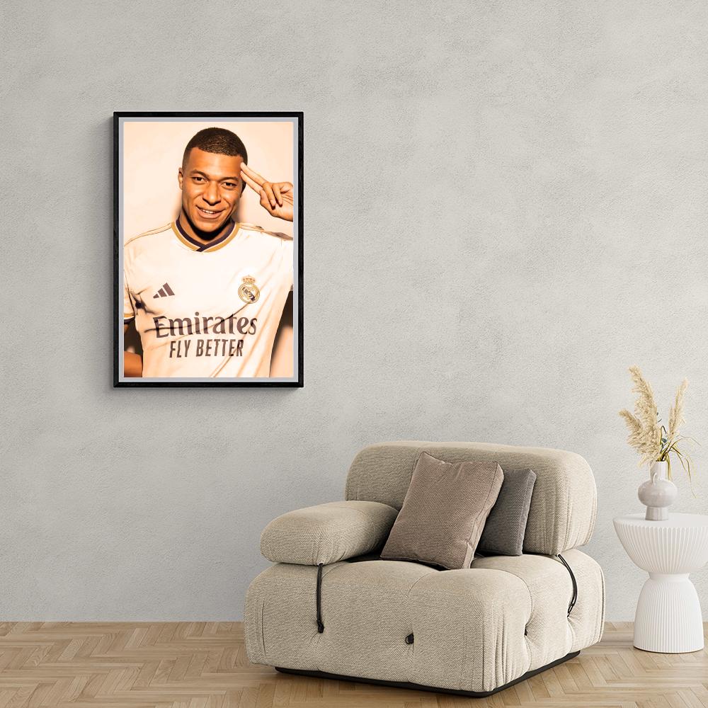 Kylian Mbappe Poster | Muurdecoratie Voetballegende | Real Madrid Soccer Star | Wanddecoratie | Sports Posters
