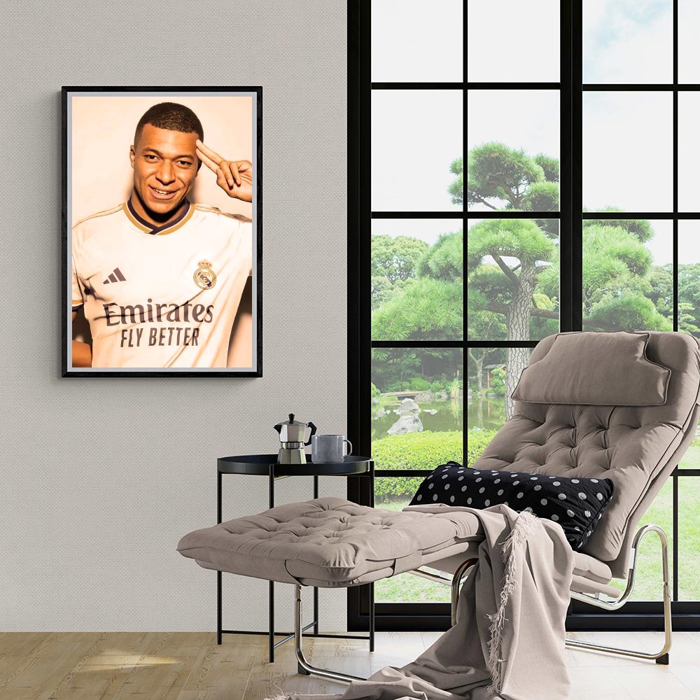 Kylian Mbappe Poster | Muurdecoratie Voetballegende | Real Madrid Soccer Star | Wanddecoratie | Sports Posters