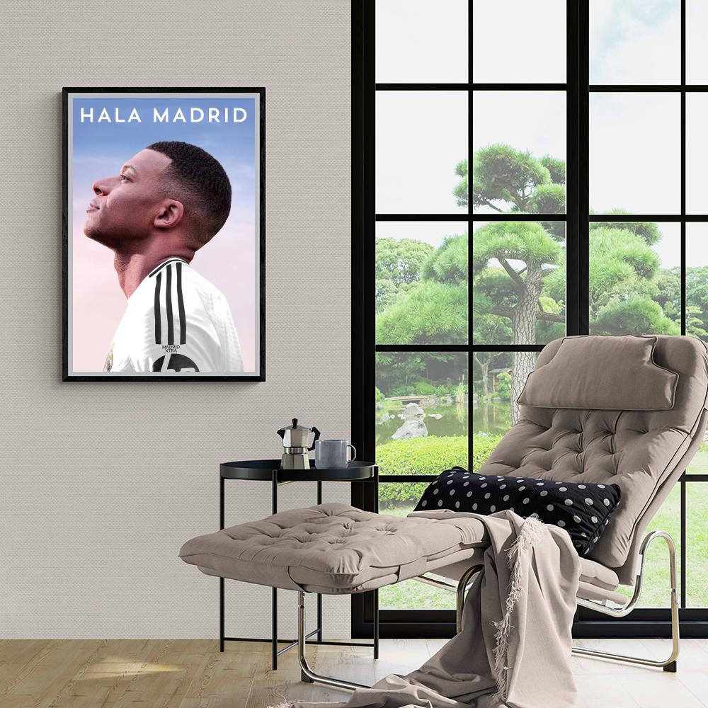 Kylian Mbappe Poster | Muurdecoratie | Wanddecoratie voor Sportfans | Real Madrid Legend | Canvas Kunst