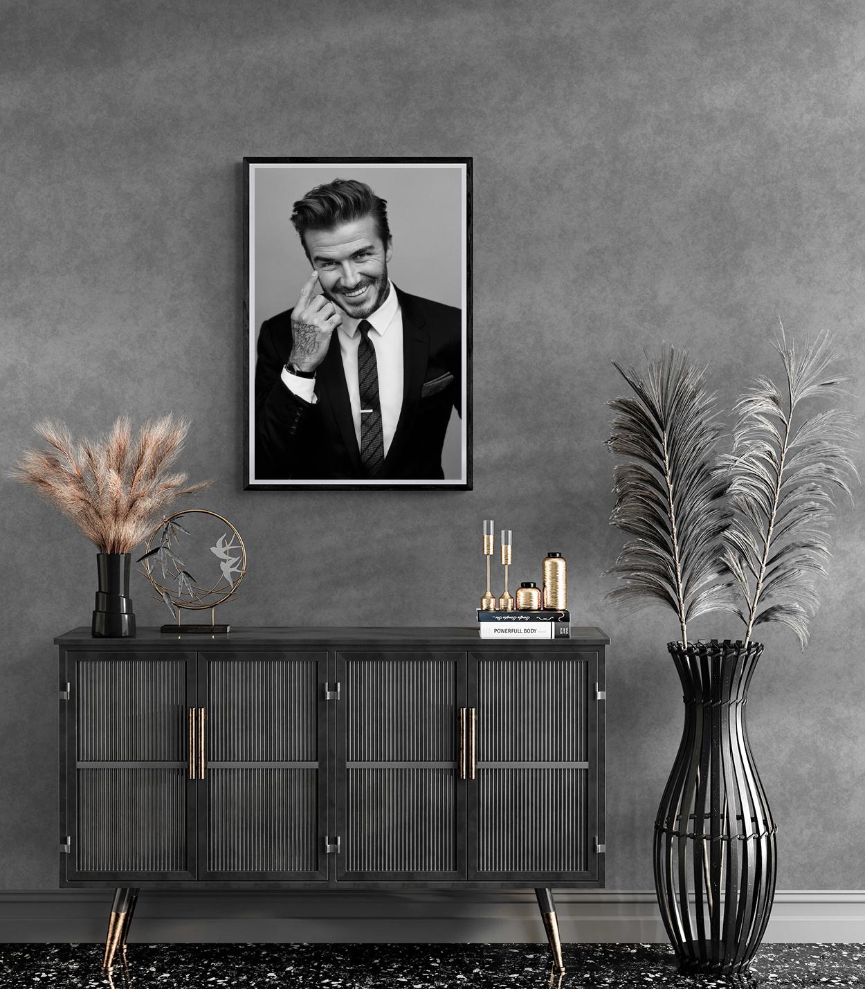 David Beckham | Zwart Wit Fotografie Kunst | Muurdecoratie | Wanddecoratie Poster | Huis en Tuin