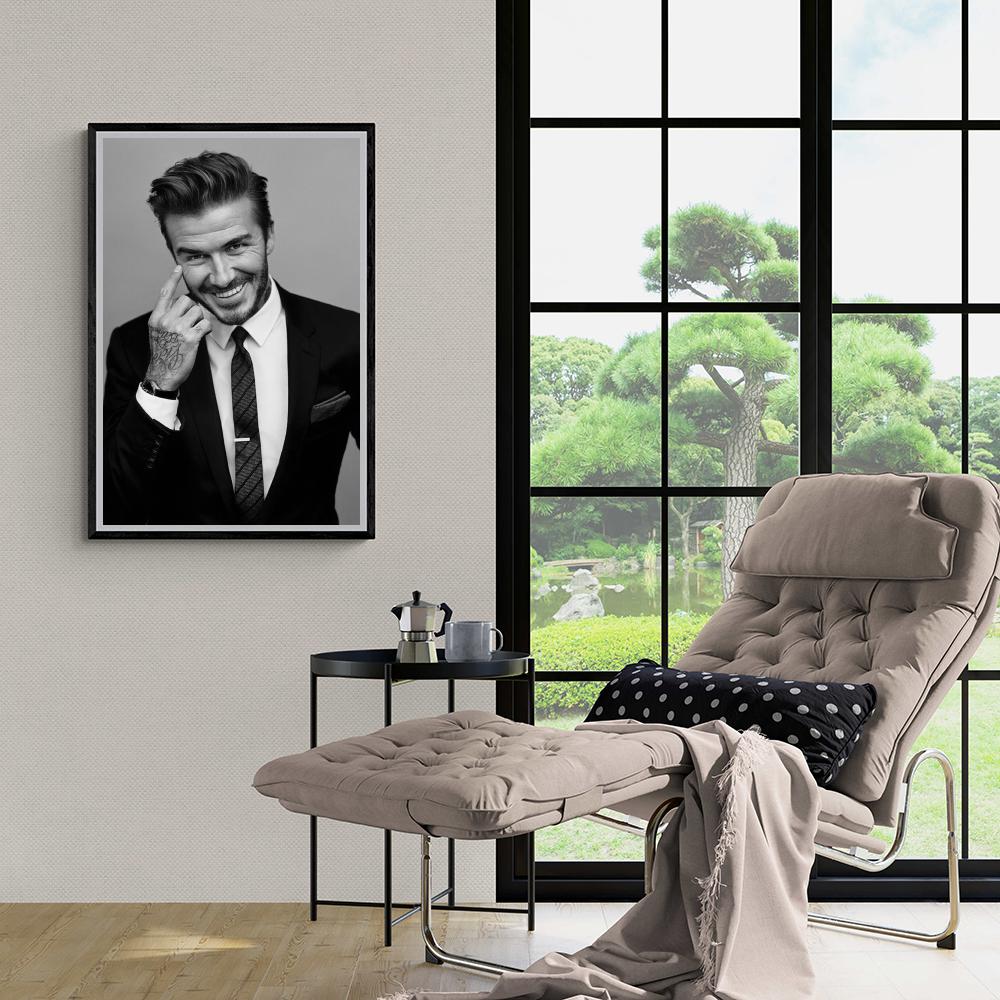 David Beckham | Zwart Wit Fotografie Kunst | Muurdecoratie | Wanddecoratie Poster | Huis en Tuin