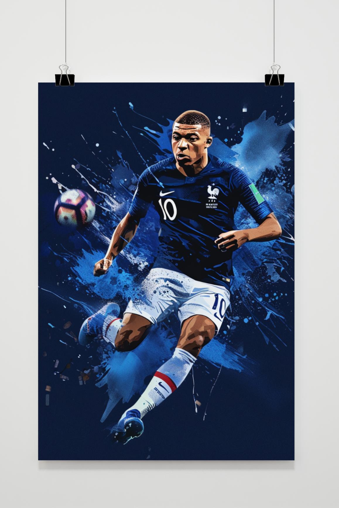 Kylian Mbappe Football Star Poster | Muurdecoratie | Franse nationale team kunst | Wanddecoratie Fans