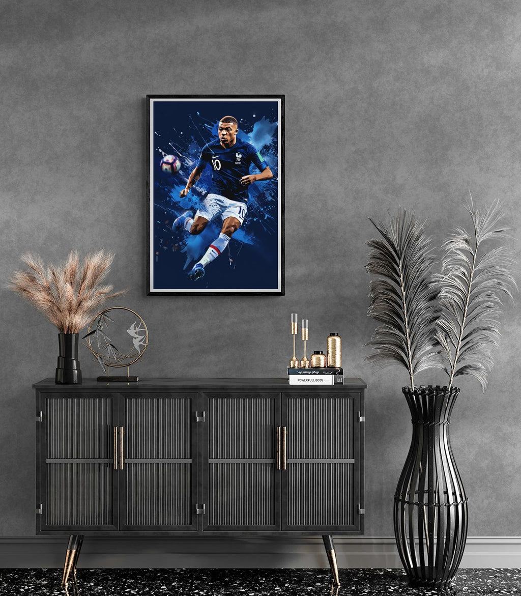 Kylian Mbappe Football Star Poster | Muurdecoratie | Franse nationale team kunst | Wanddecoratie Fans