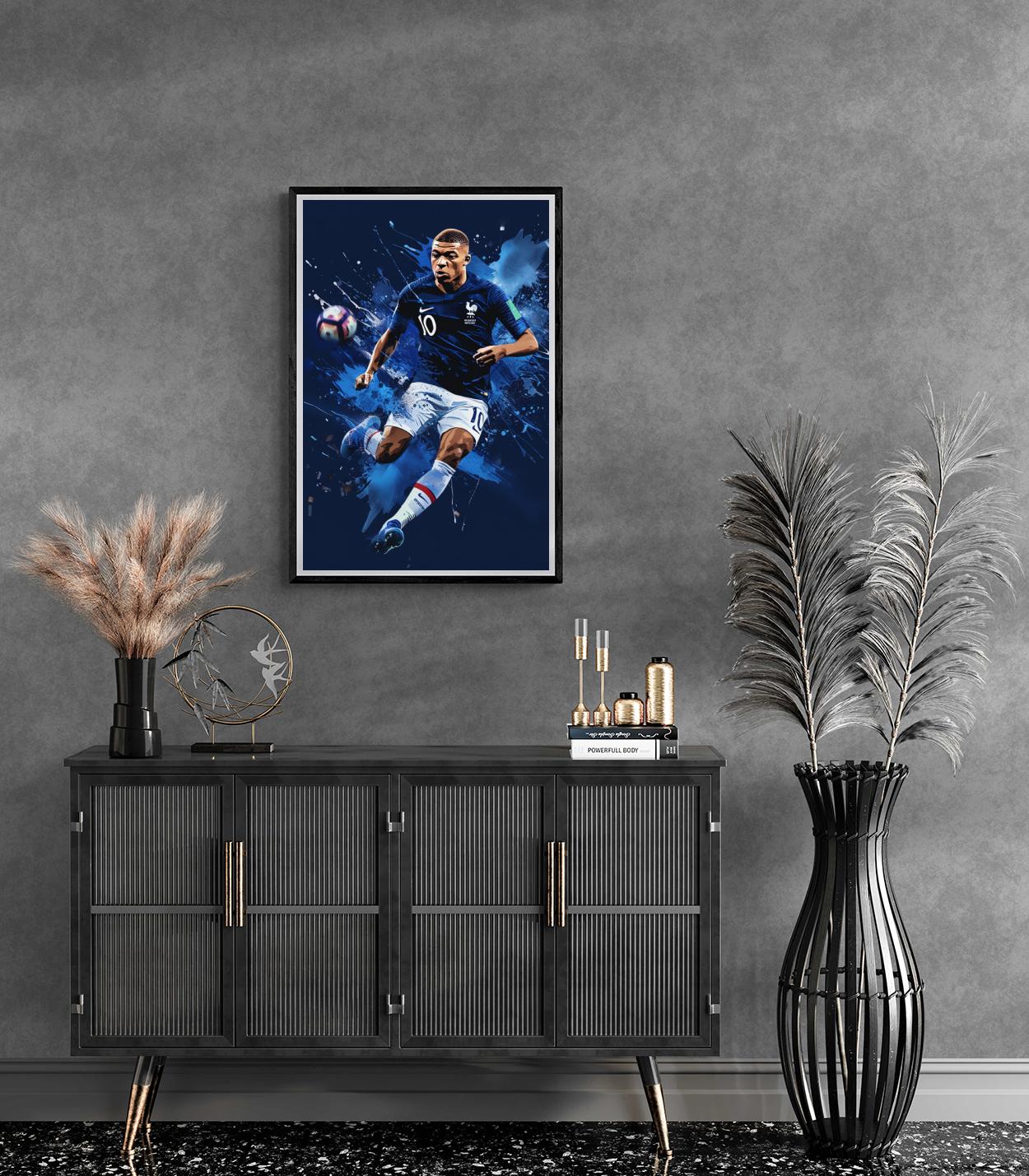 Kylian Mbappe Football Star Poster | Muurdecoratie | Franse nationale team kunst | Wanddecoratie Fans