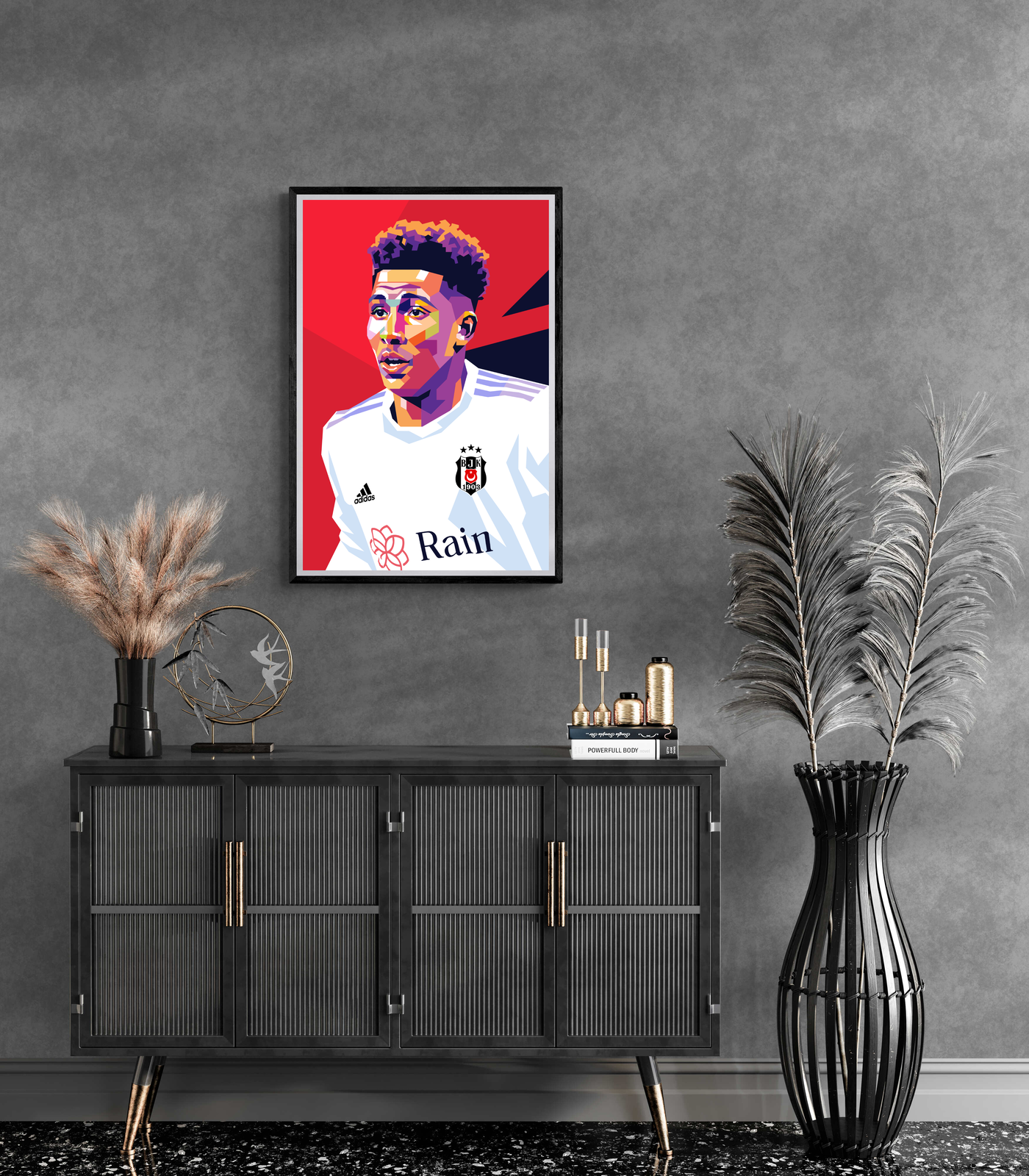 Gedson Fernandes | Sport Poster Wanddecoratie | Muurdecoratie Voetbal Kunst | Posters en Prints