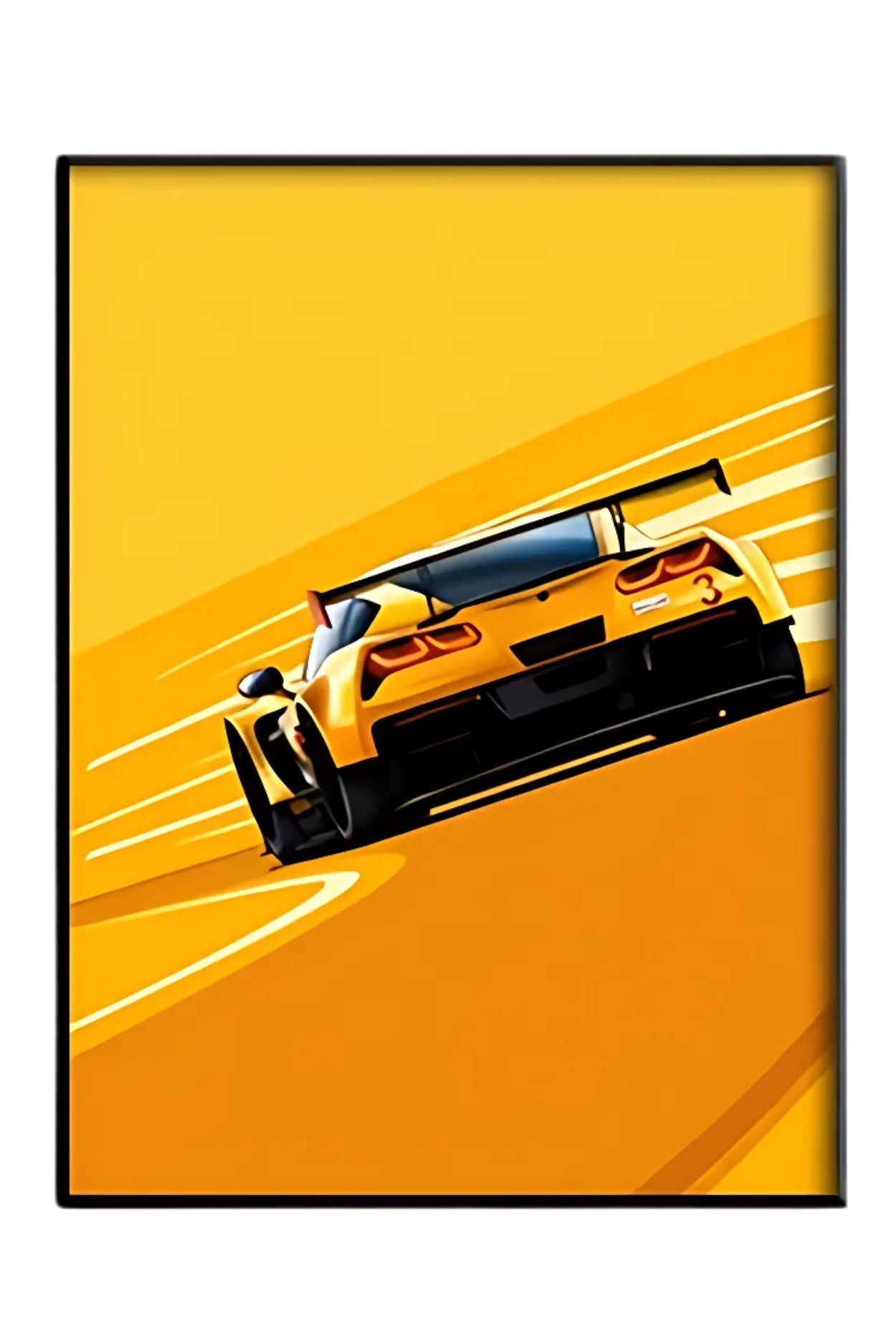 Le Mans | Corvette C8.R Muurdecoratie | Vintage Racing Stijl | Posters en Prenten | Wanddecoratie
