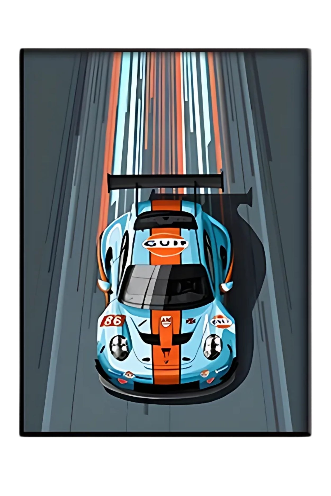 Porsche 911 Gulf Oil | Posters | Vintage Le Mans stijl | Muurdecoratie | Wanddecoratie | Kunst Decoratie